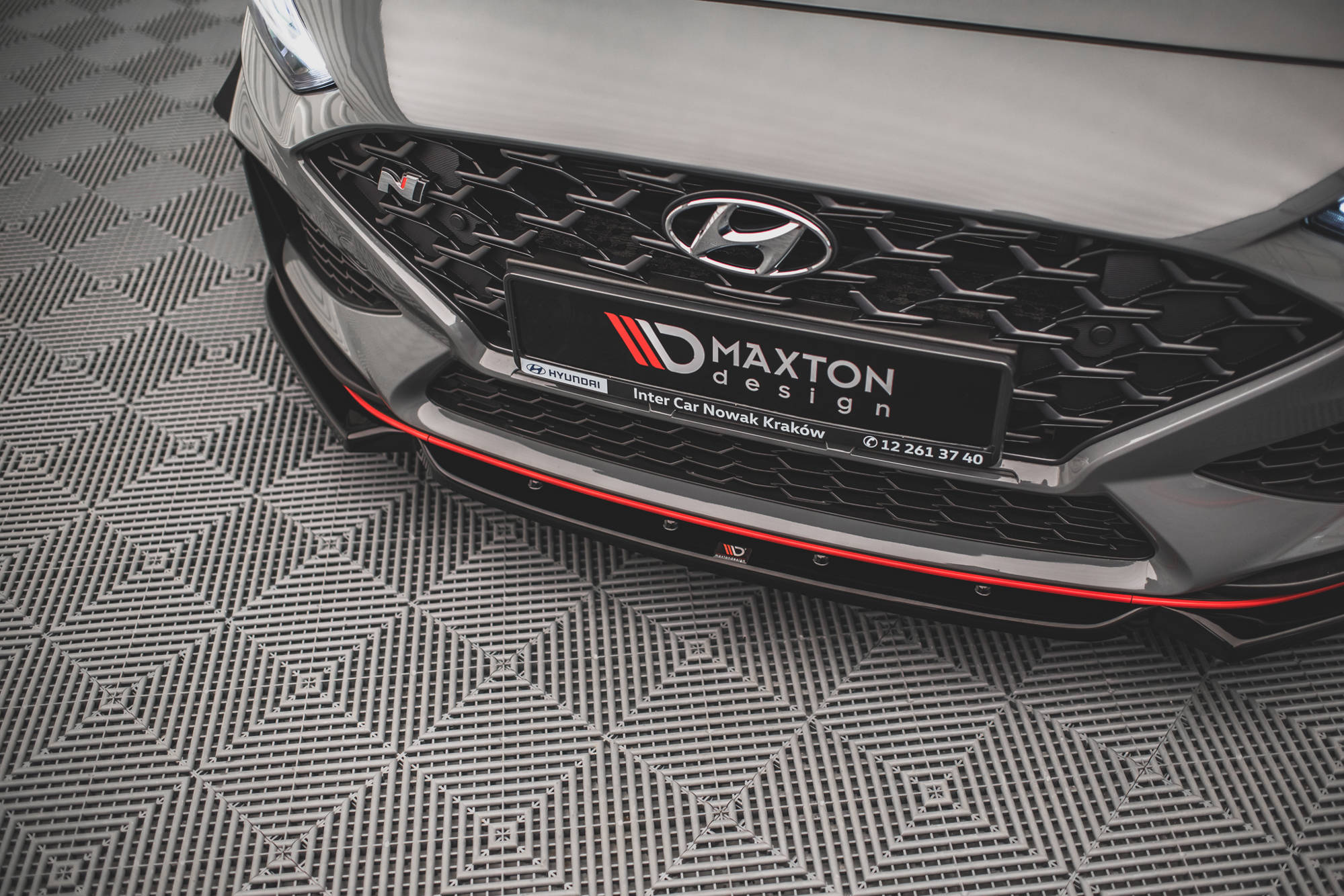Street+ Spoilerlippe Front Ansatz V.1 + Flaps passend für Hyundai I30 N / I30 N-Line Hatchback/Fastback Mk3 FL