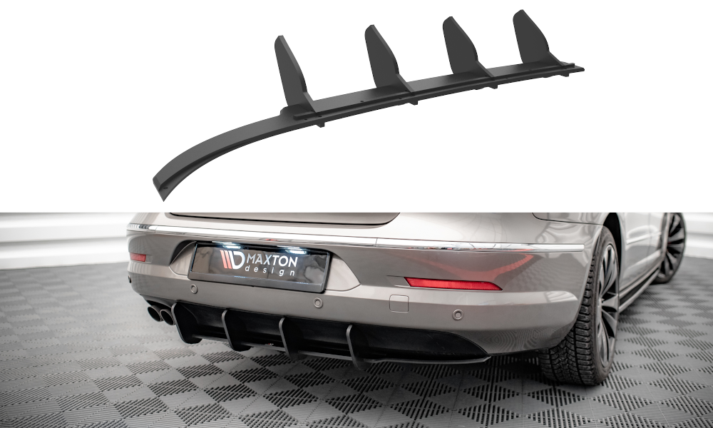 Street Pro Heckschürze Heck Ansatz Diffusor passend für VW Passat CC schwarz-rot