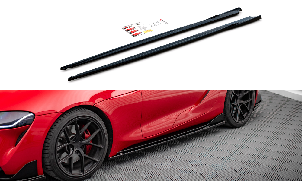 Street+ Seitenschweller Leisten V.3 passend für Toyota Supra Mk5 schwarz Hochglanz