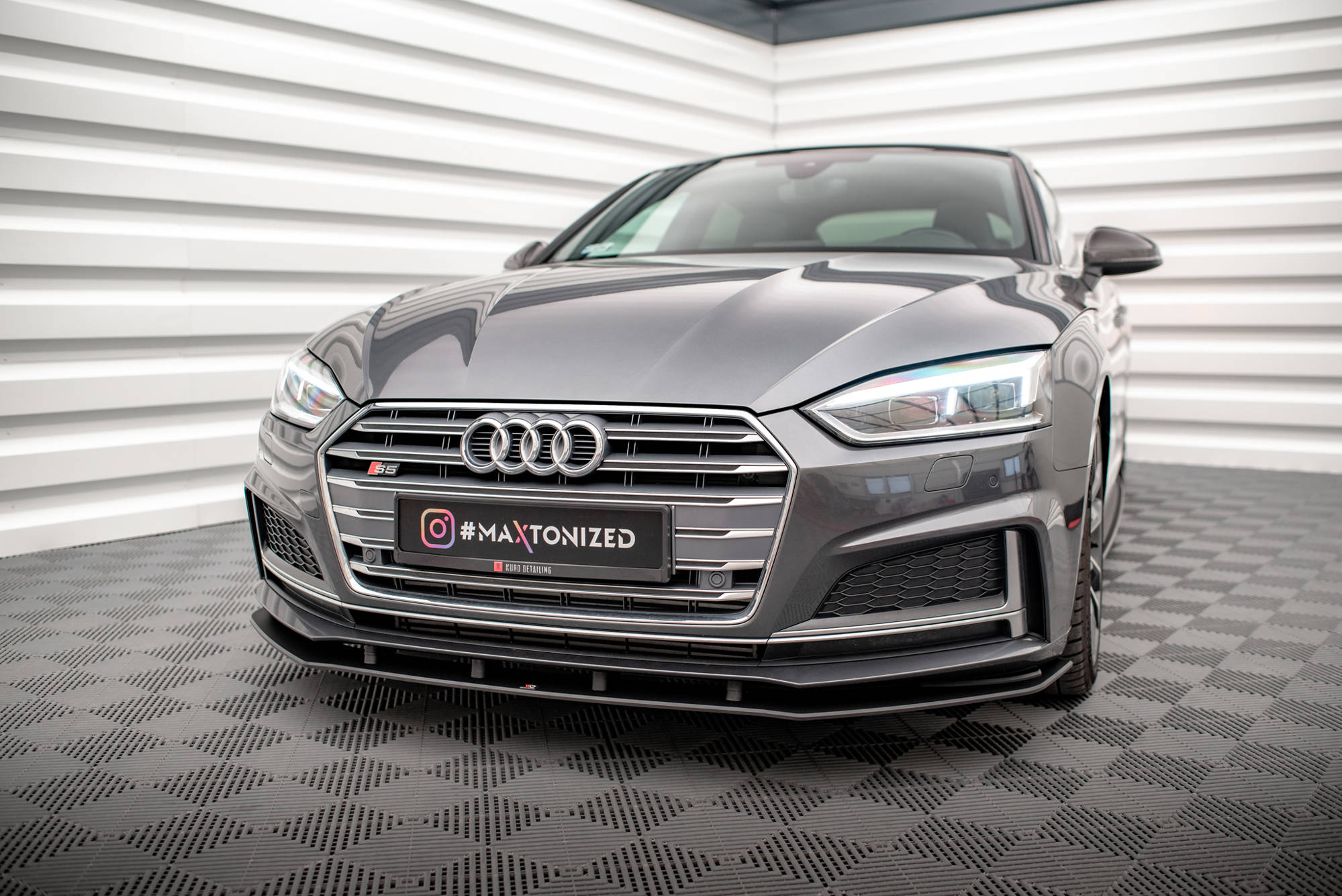 Street Pro Spoilerlippe Front Ansatz passend für Audi A5 S-Line / S5 Coupe / Sportback F5 rot