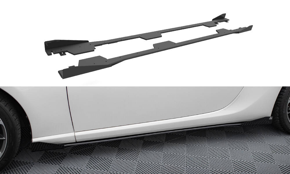 Street Pro Seitenschweller Leisten passend für Subaru BRZ Mk1 FL rot+ Hochglanz Flaps