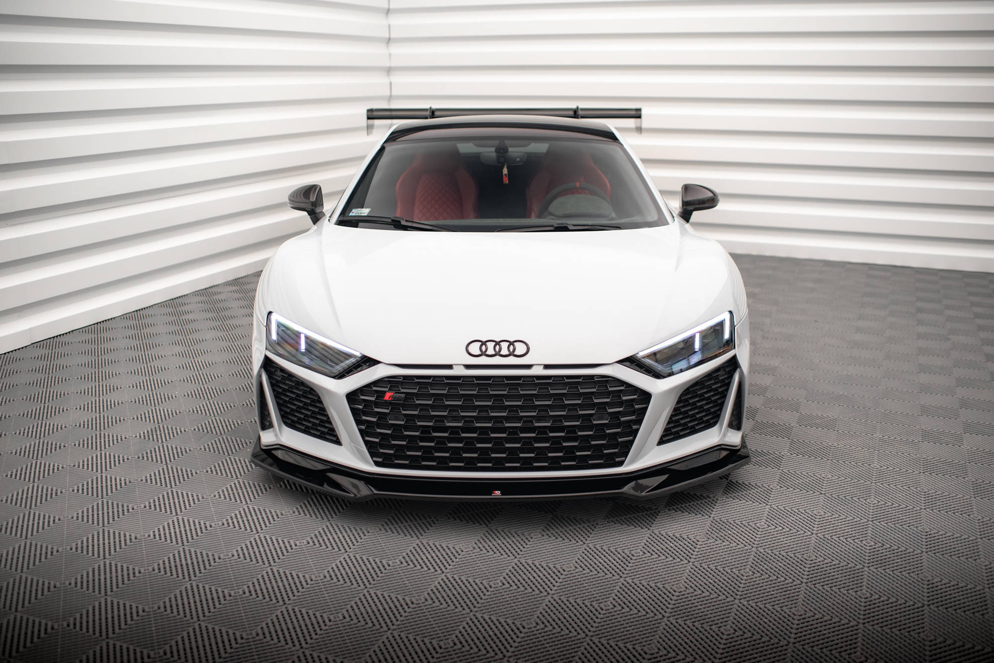Street+ Spoilerlippe Front Ansatz V.3 passend für Audi R8 Mk2 FL schwarz Hochglanz