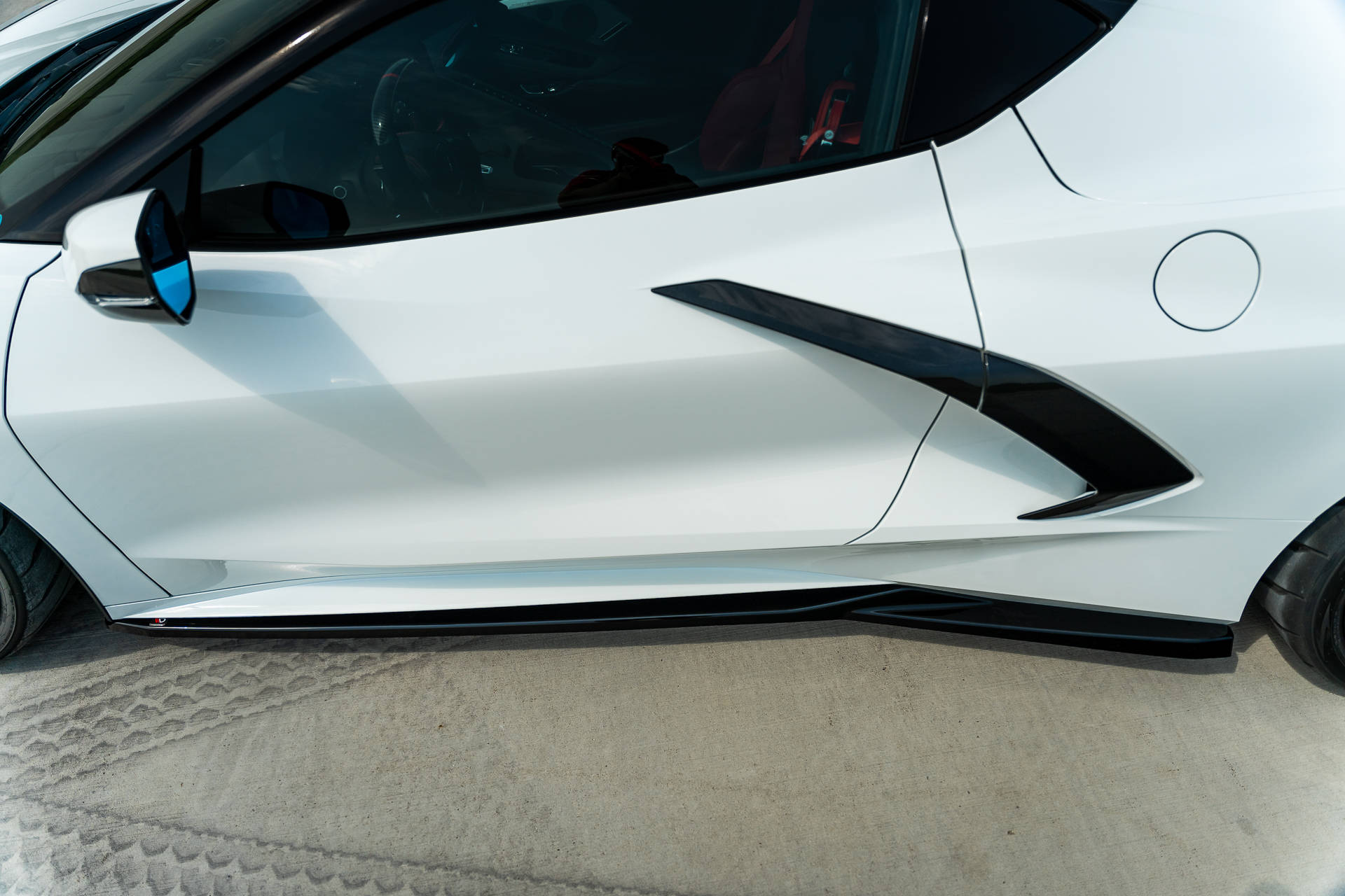Street+ Seitenschweller Leisten passend für Chevrolet Corvette C8 schwarz Hochglanz