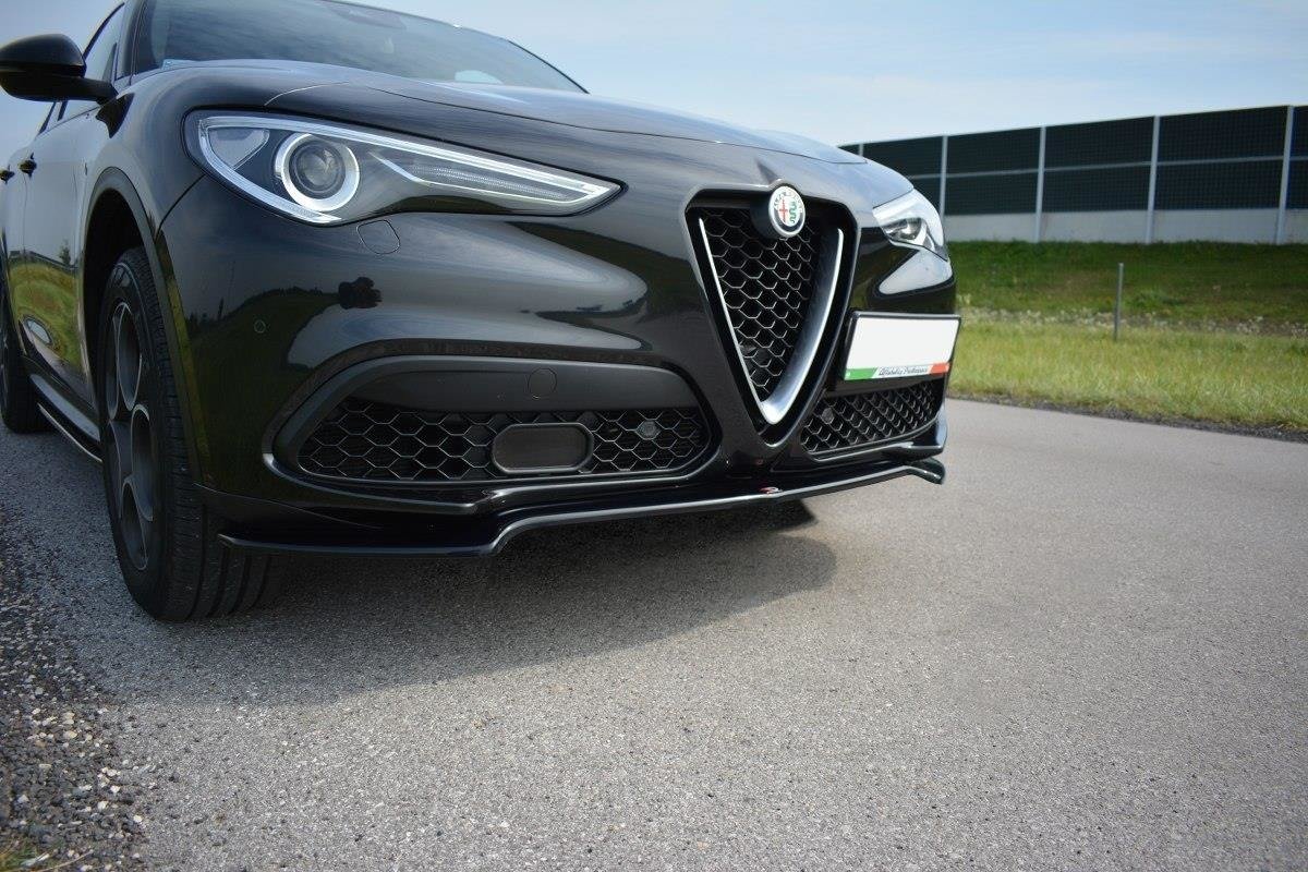 Front Ansatz V.1 für Alfa Romeo Stelvio Mk1 schwarz Hochglanz