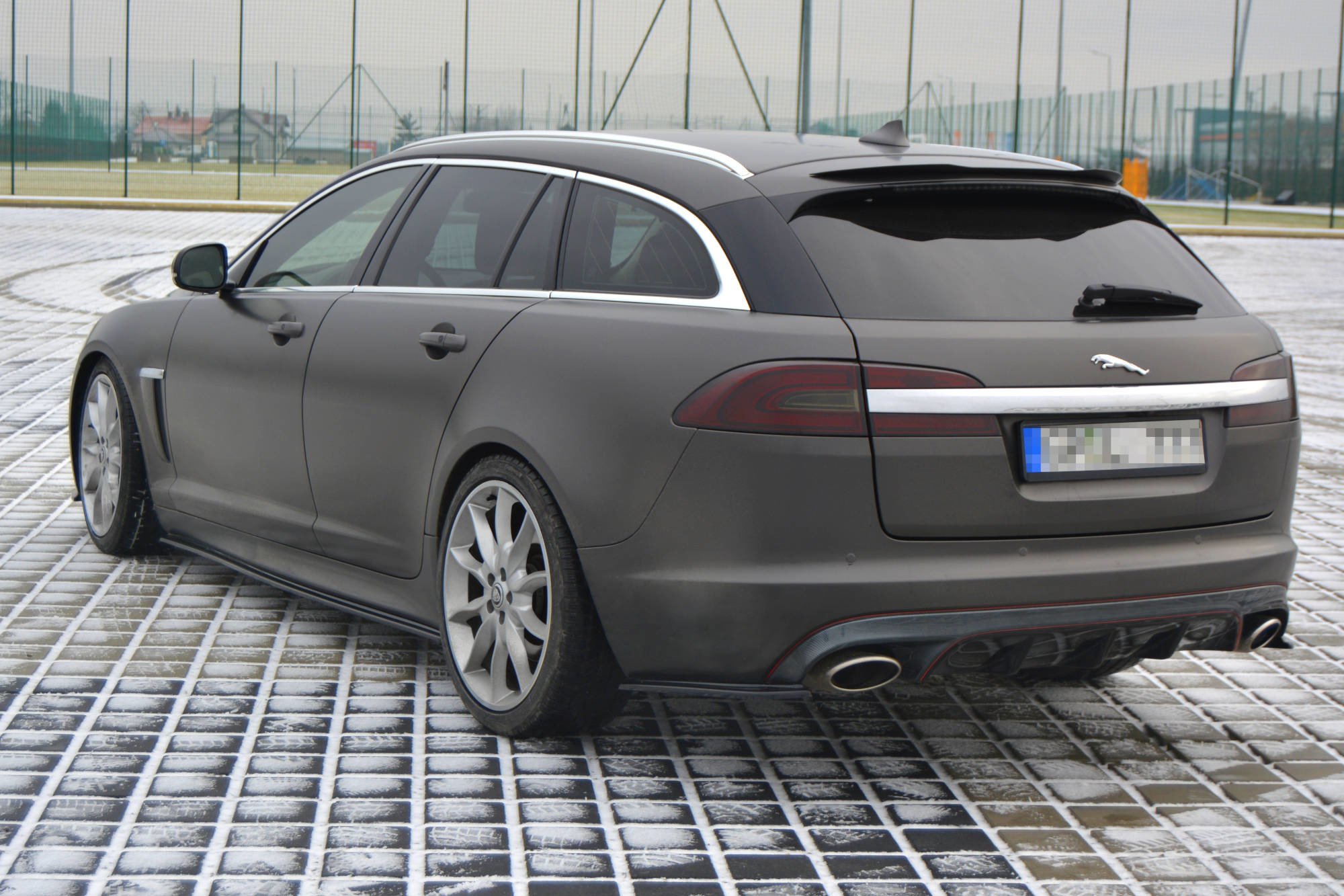 Heck Ansatz Flaps Diffusor für JAGUAR XF X250 MK1 SPORTBRAKE S-PACK schwarz Hochglanz
