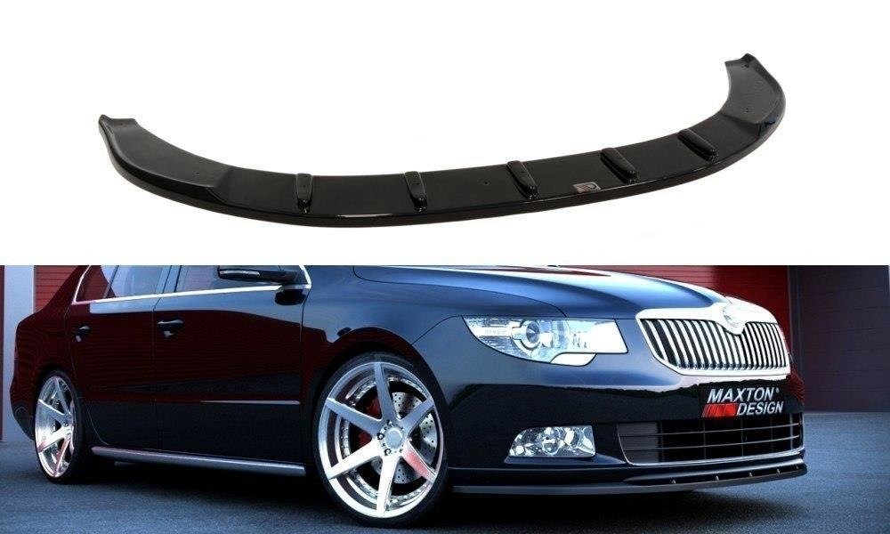 Street+ Spoilerlippe Front Ansatz passend für Skoda Superb Mk2 Fur Sport Frontansatz schwarz Hochglanz