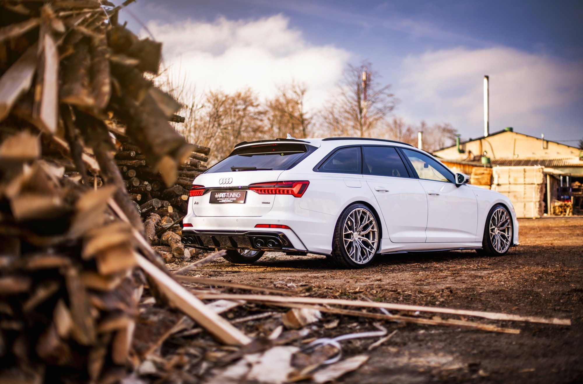 Street+ Heck Ansatz Diffusor + Endrohre passend für Audi A6 S-Line / S6 C8 / C8 FL