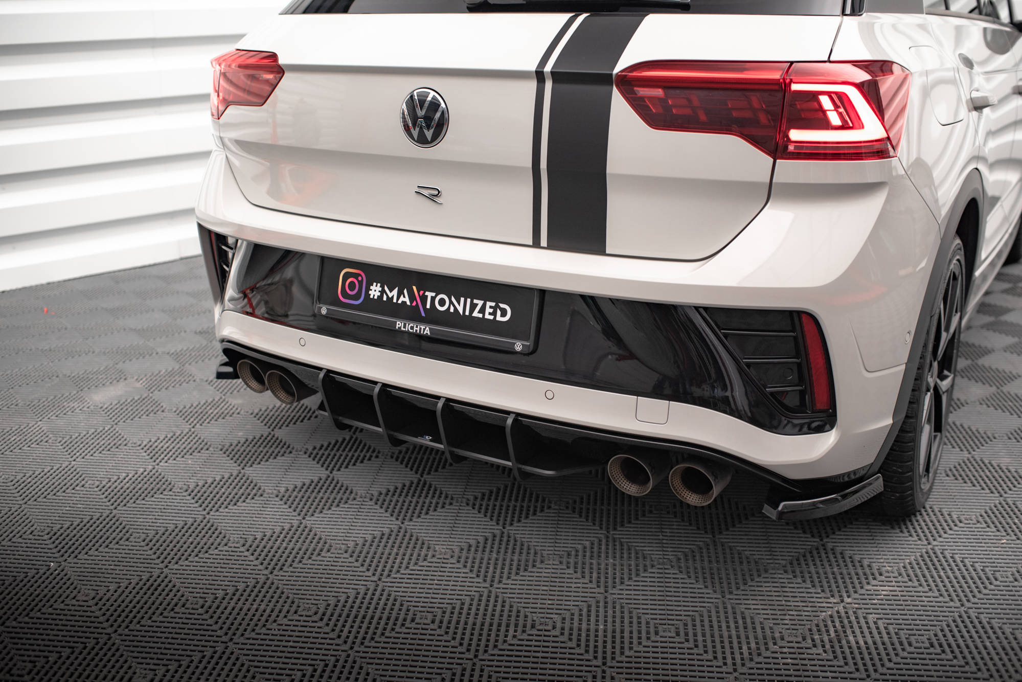 Street Pro Heckschürze Heck Ansatz Diffusor passend für VW T-Roc R Mk1 FL