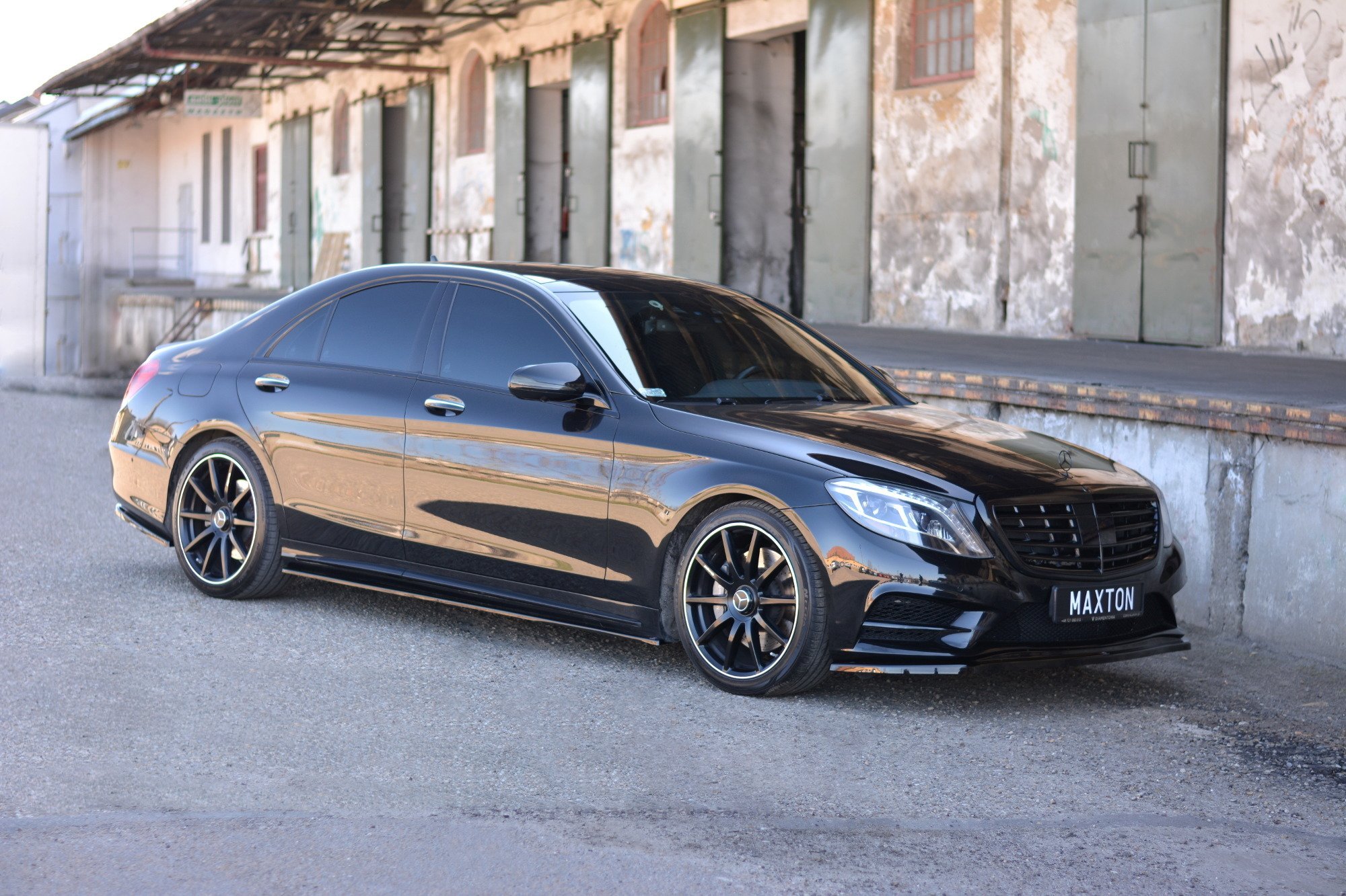 Seitenschweller Ansatz für Mercedes-Benz S AMG-Line W222 / W222 Facelift schwarz Hochglanz
