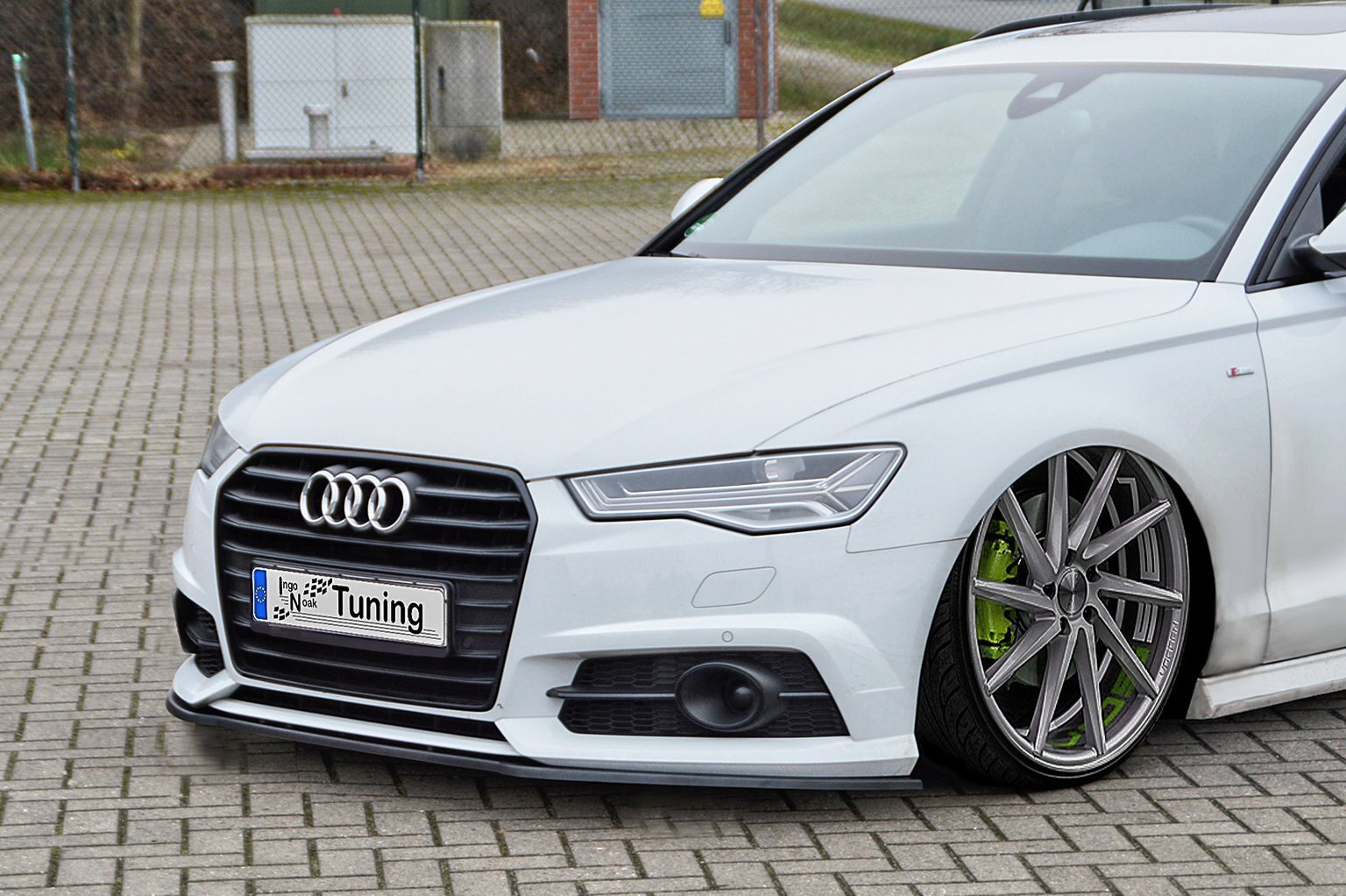 Cup Frontspoilerlippe für Audi A6 S-Line+ S6 4G C7 ab Bj. 2014- (Schwarz Matt)