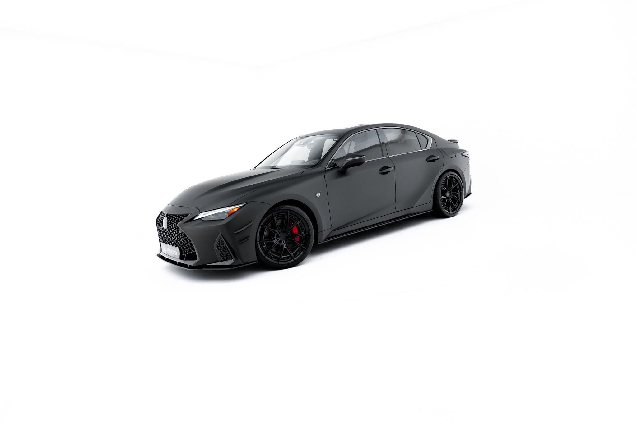 Seitenschweller Ansatz Paar passend für Lexus IS 500 Mk3 Facelift 2 XE30 schwarz matt