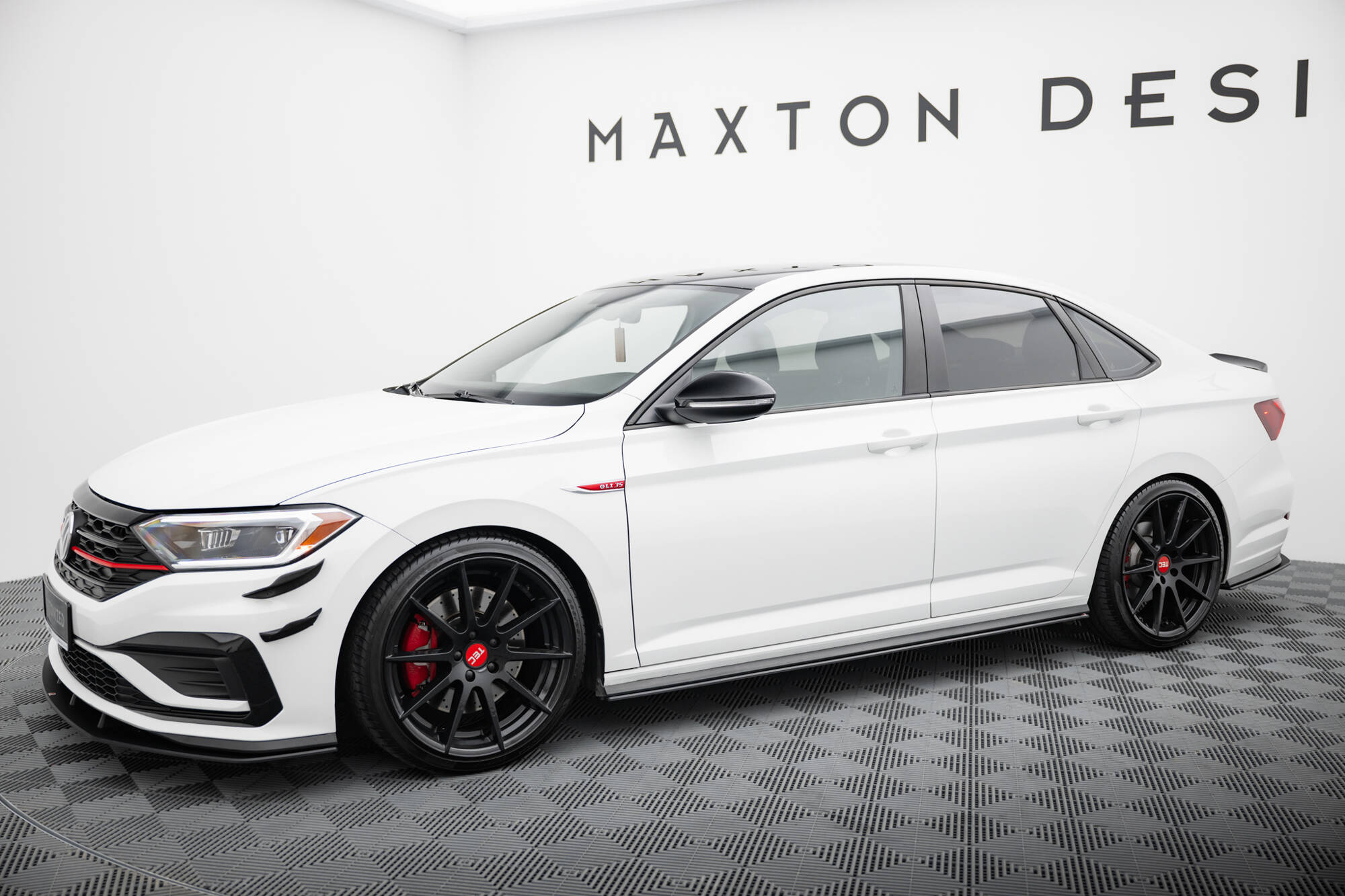 Street Pro Seitenschweller Leisten passend für VW Jetta GLI Mk7 rot