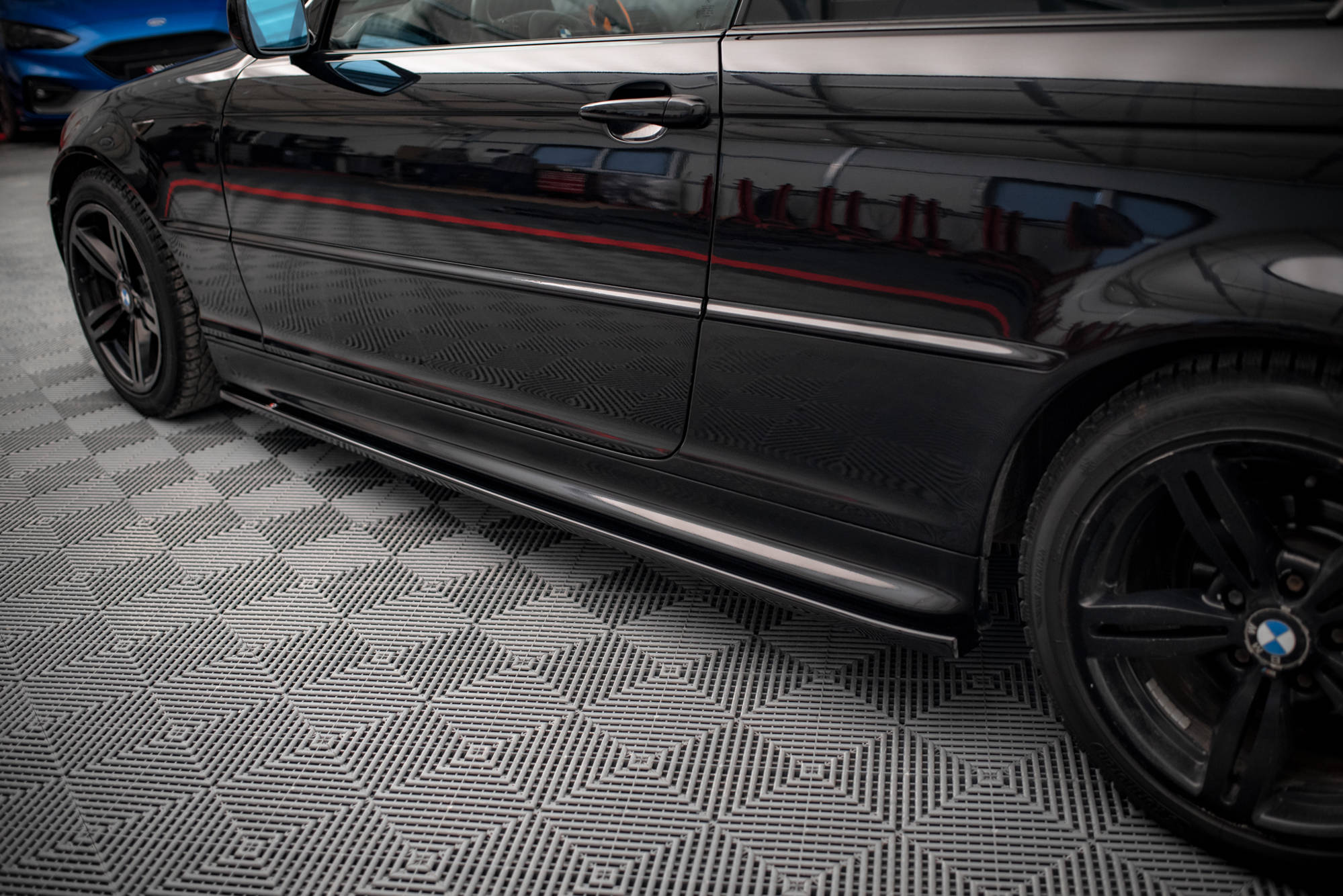 Street+ Seitenschweller Leisten V.2 passend für BMW 3er Coupe M-Paket E46 schwarz Hochglanz