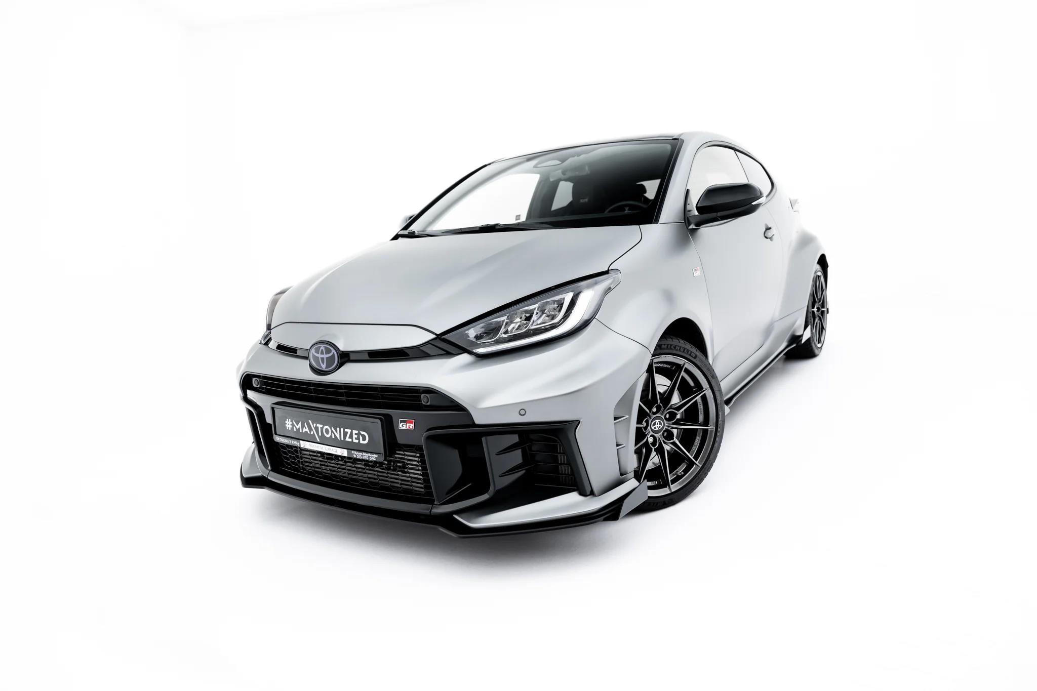 Frontlippe + Flaps passend für Toyota GR Yaris Mk4 Facelift schwarz Hochglanz
