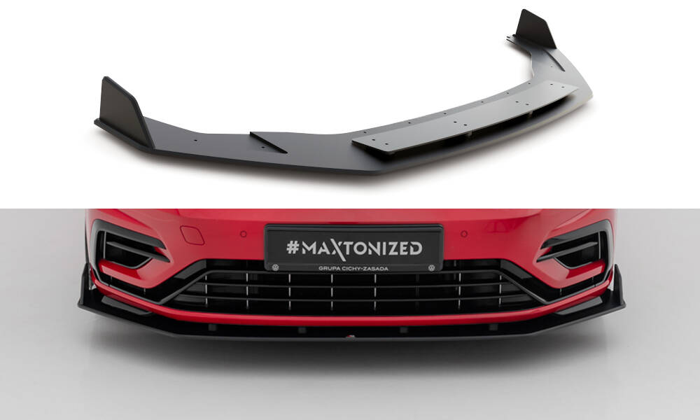 Street Pro Spoilerlippe Front Ansatz V.2 passend für VW Golf 7 R FL rot