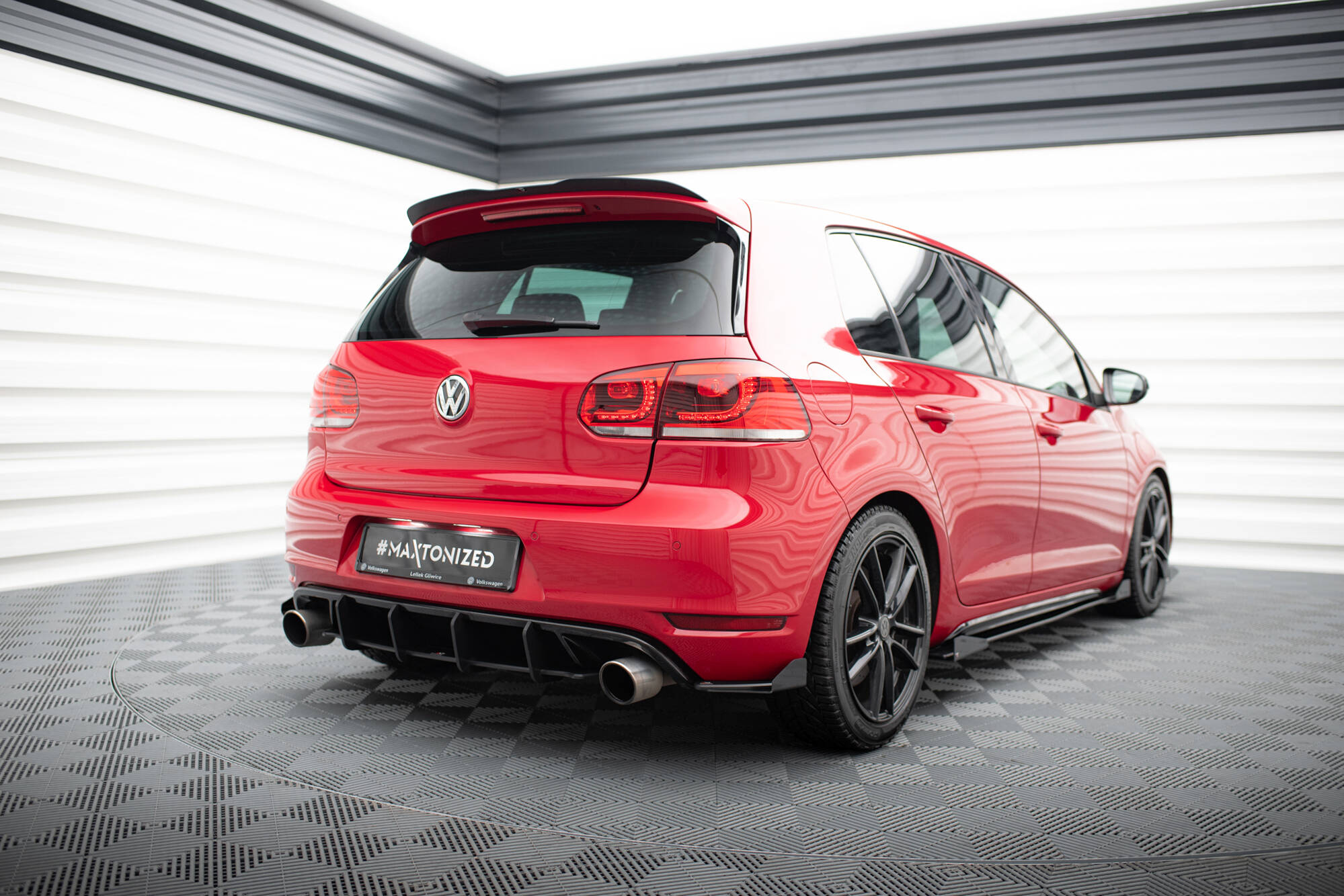 Street Pro Heck Ansatz Flaps passend für VW Golf GTI Mk6 schwarz Hochglanz