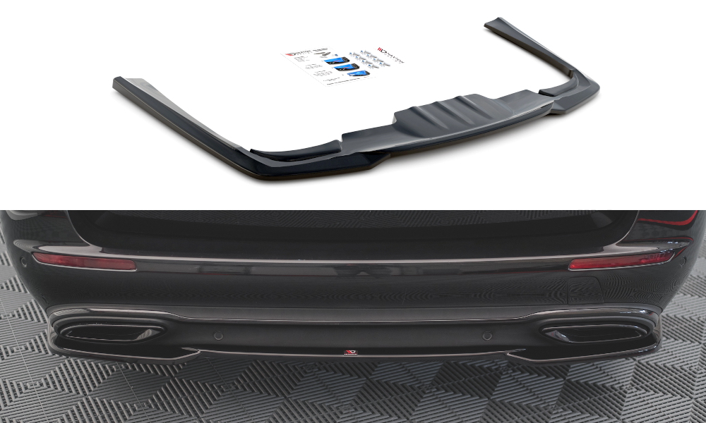 Street+ Mittlerer Diffusor Heck Ansatz passend für Mercedes E W213 schwarz Hochglanz