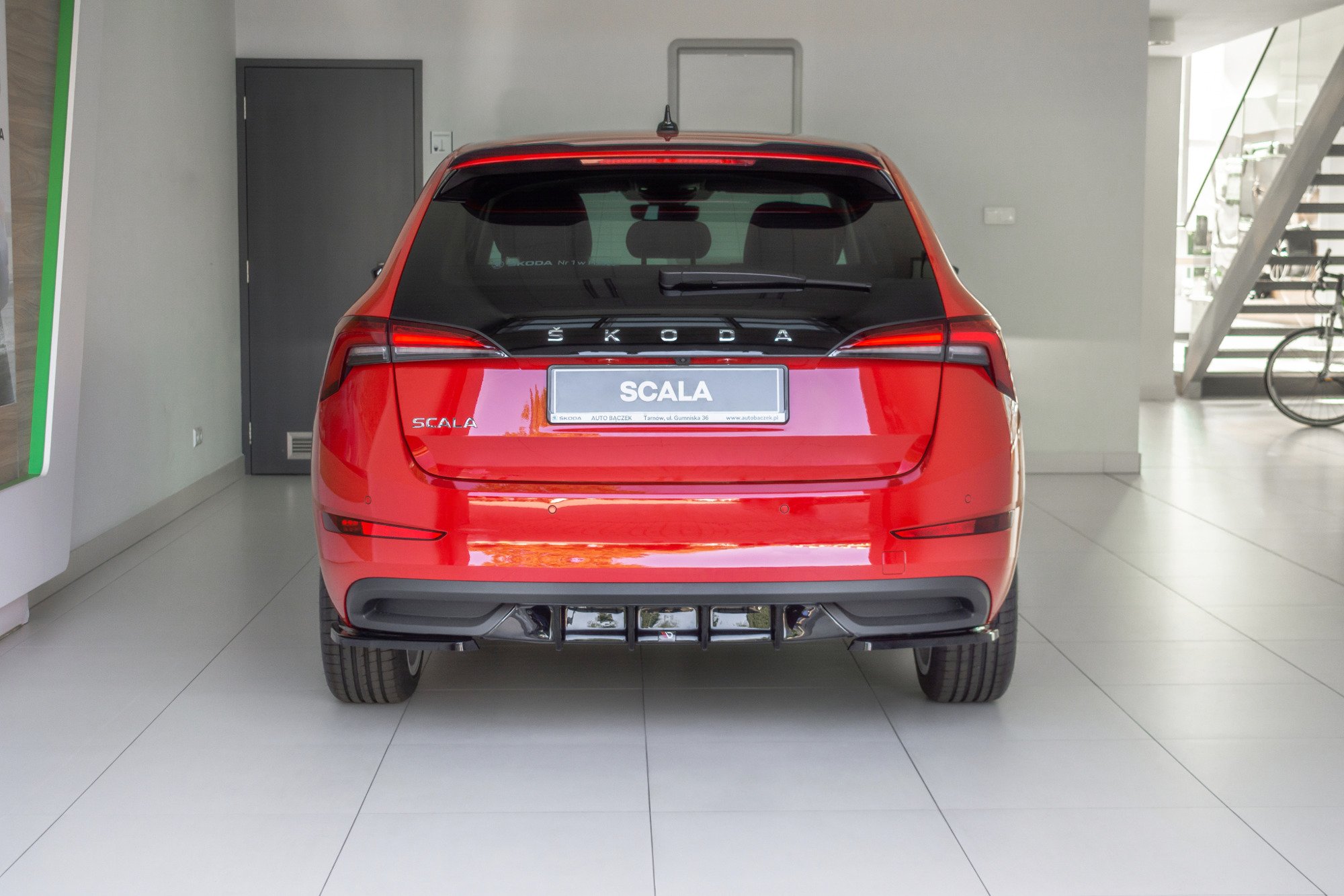 Heck Ansatz Flaps Diffusor für Skoda Scala schwarz Hochglanz