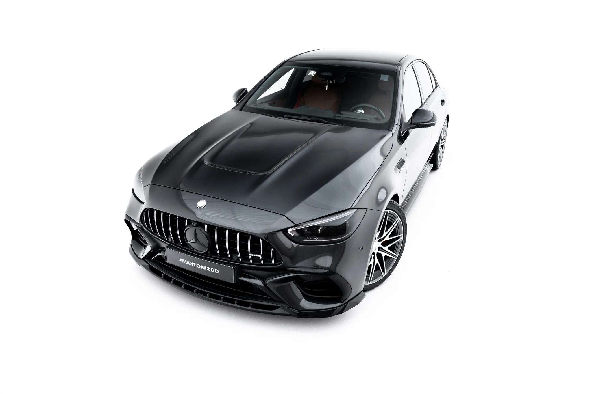 Frontlippe V.1 passend für Mercedes-AMG C63 Limousine / Kombi W206 / S206 schwarz Hochglanz