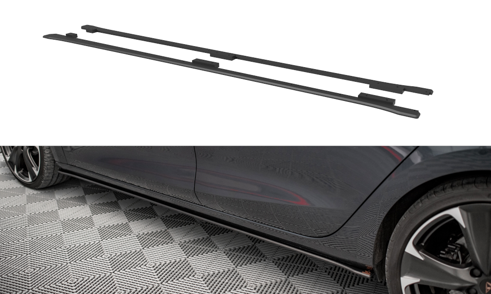 Seitenschweller Ansatz Paar passend für CUPRA Leon ST / Hatchback Mk1 / Mk1 FL schwarz matt