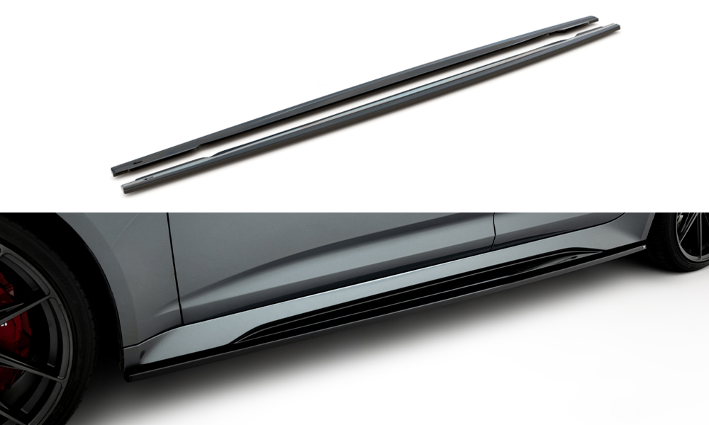 Seitenschweller Ansatz V.2 für Audi RS6 C8 / C8 Facelift schwarz Hochglanz