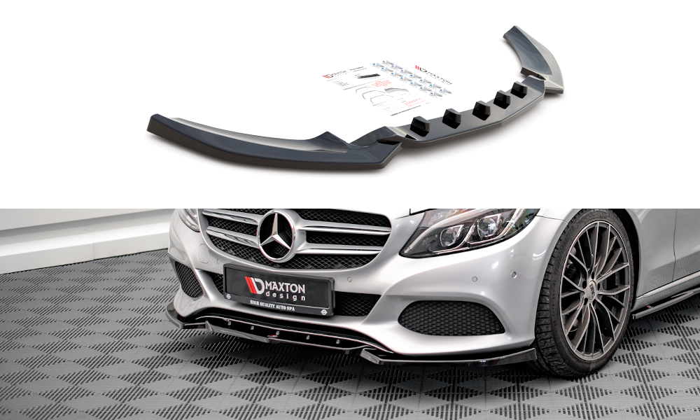 Street+ Spoilerlippe Front Ansatz passend für Mercedes C W205 schwarz Hochglanz