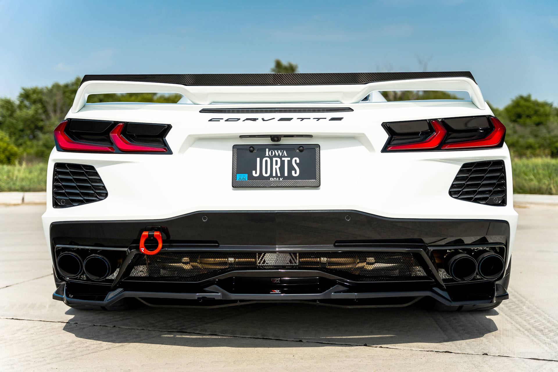 Street+ Mittlerer Diffusor Heck Ansatz passend für Chevrolet Corvette C8 schwarz Hochglanz