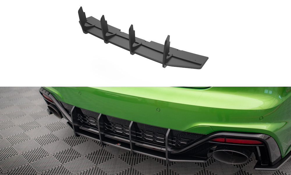 Street Pro Heckschürze Heck Ansatz Diffusor passend für Audi RS5 F5 FL schwarz-rot