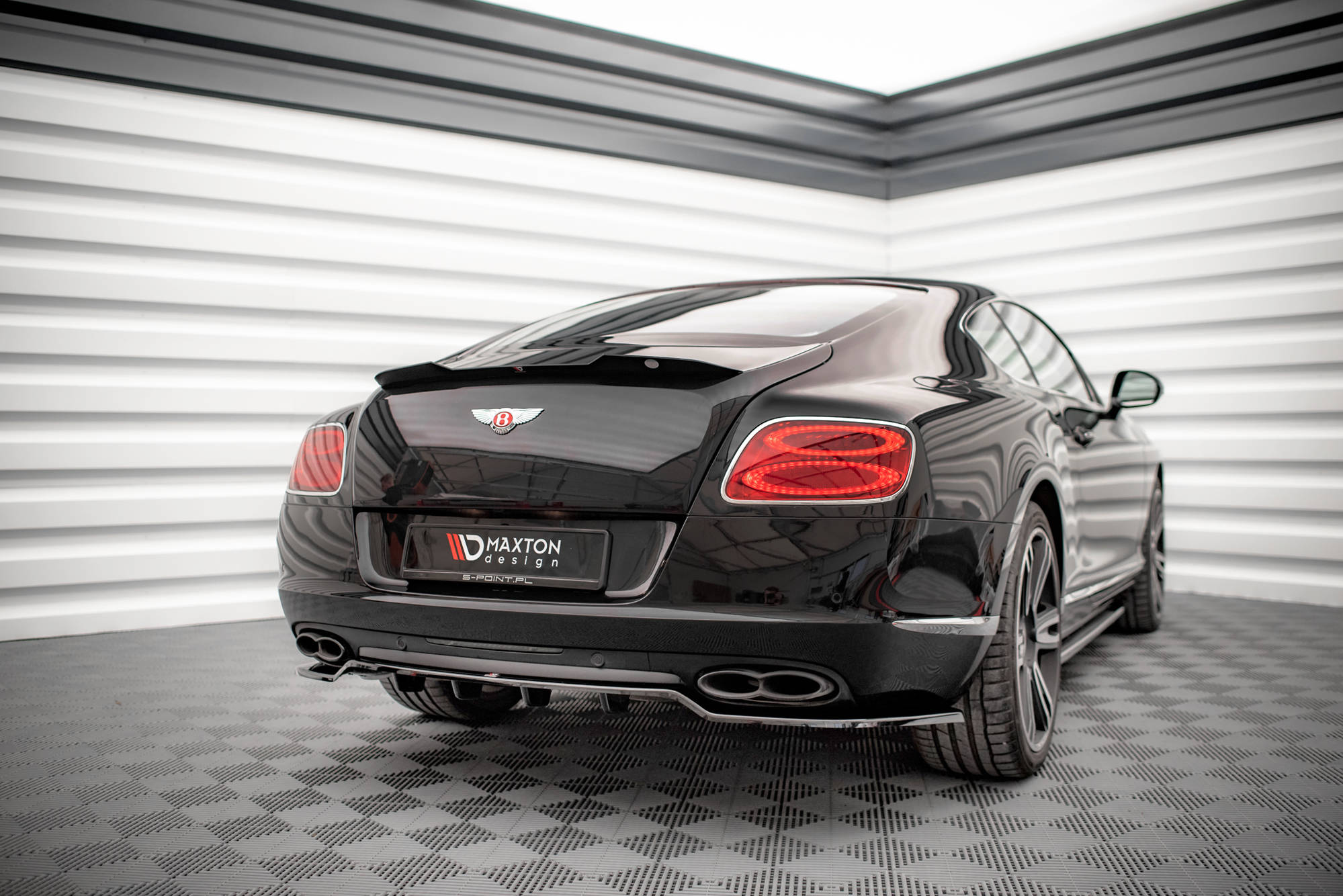 Diffusor Heckansatz passend für Bentley Continental GT V8 S Mk2 schwarz Hochglanz