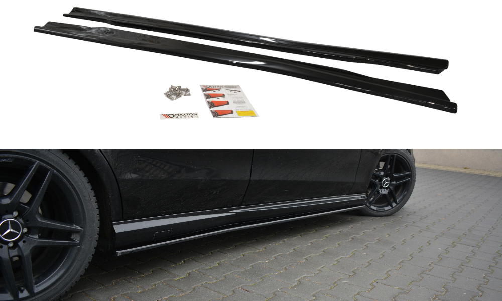 Seitenschweller Ansatz für Mercedes-Benz E63 AMG W212 schwarz Hochglanz