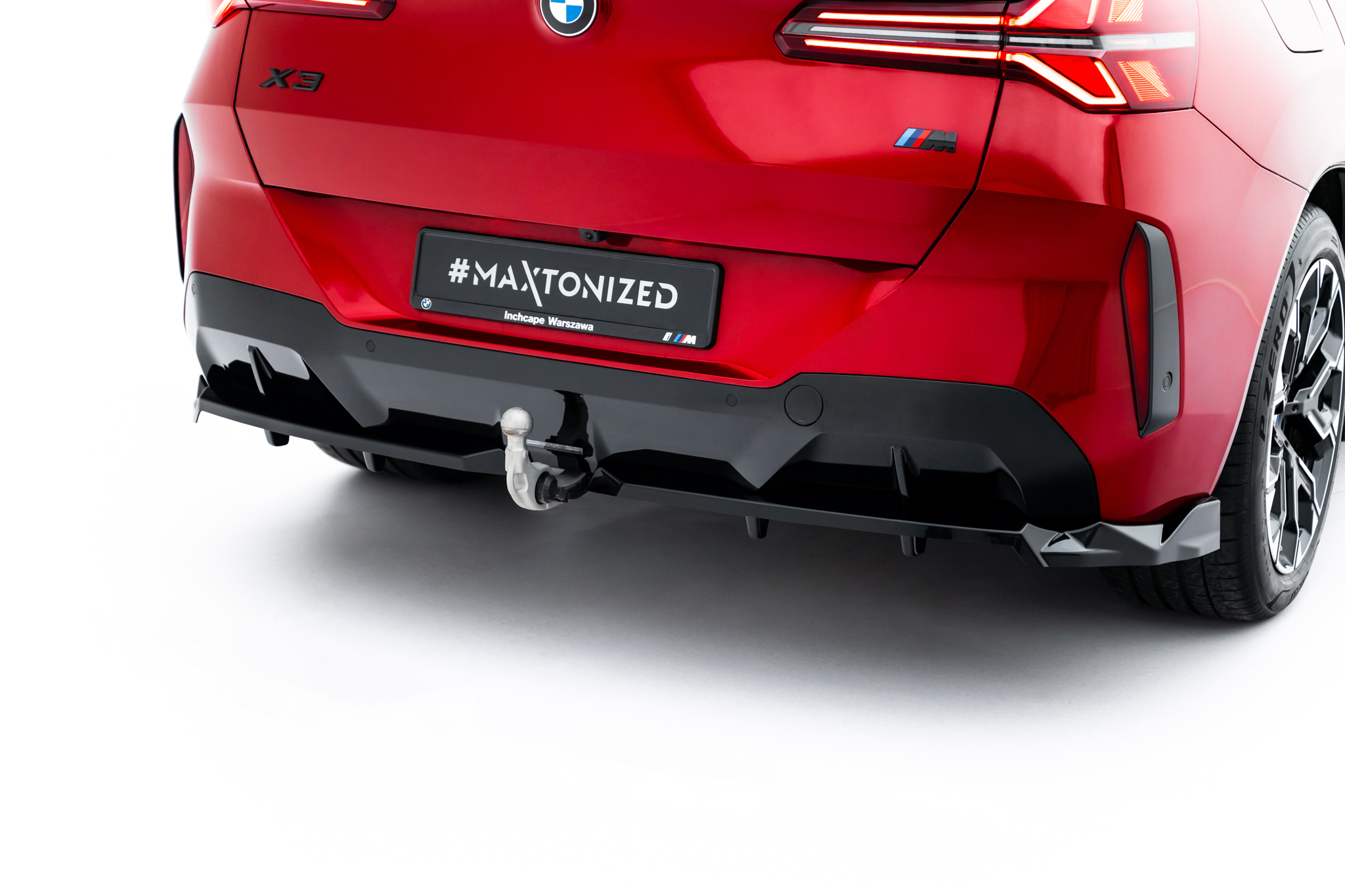 Street+ Mittlerer Diffusor RACE Heck Ansatz passend für BMW X3 M-Paket G45 schwarz Hochglanz
