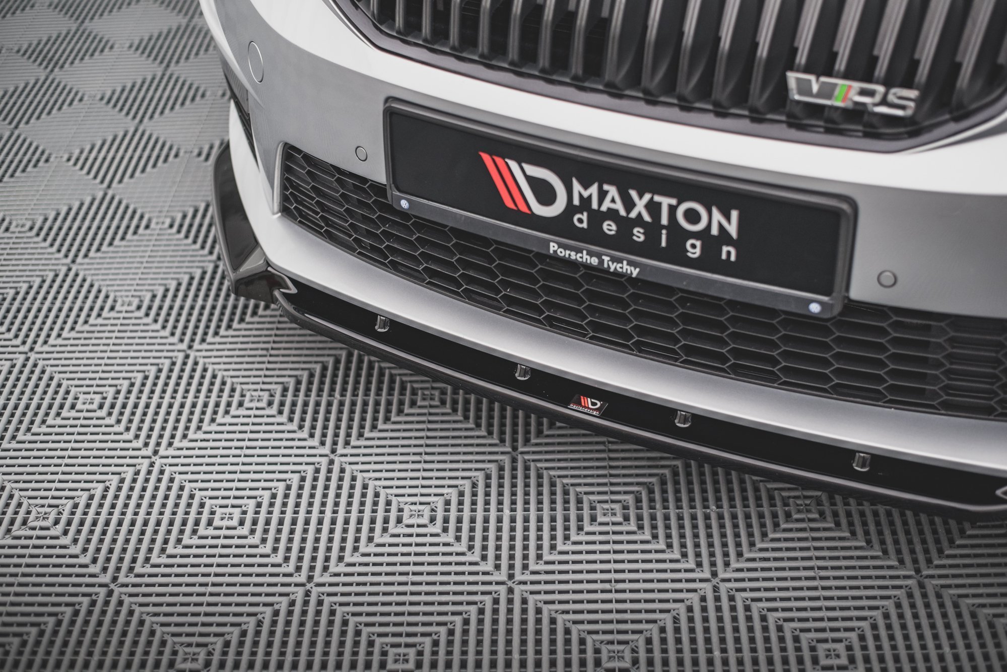 Street+ Spoilerlippe Front Ansatz V.3 passend für Skoda Octavia RS Mk3 schwarz Hochglanz