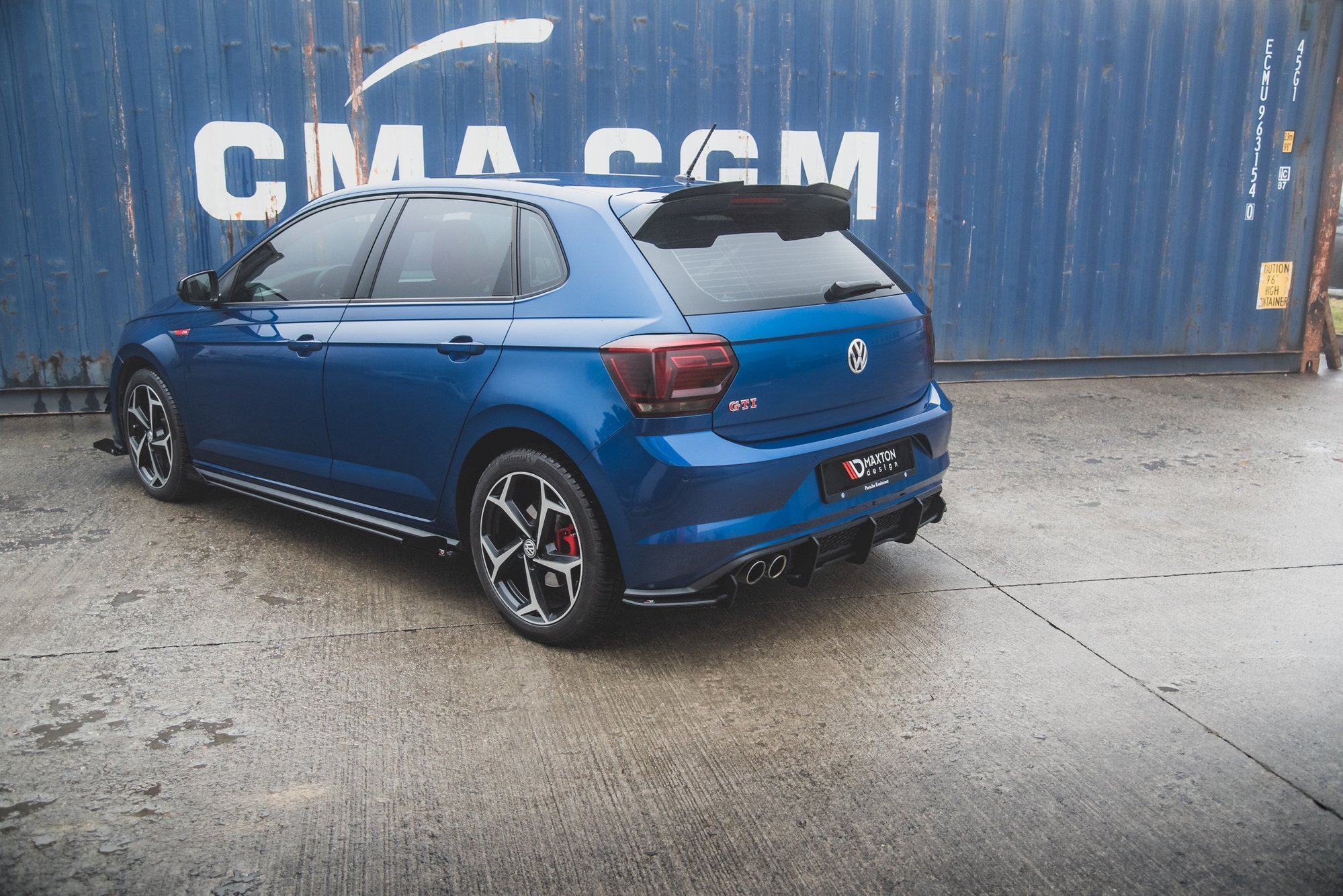 Street Pro Heck Ansatz Diffusor passend für VW Polo GTI Mk6 rot