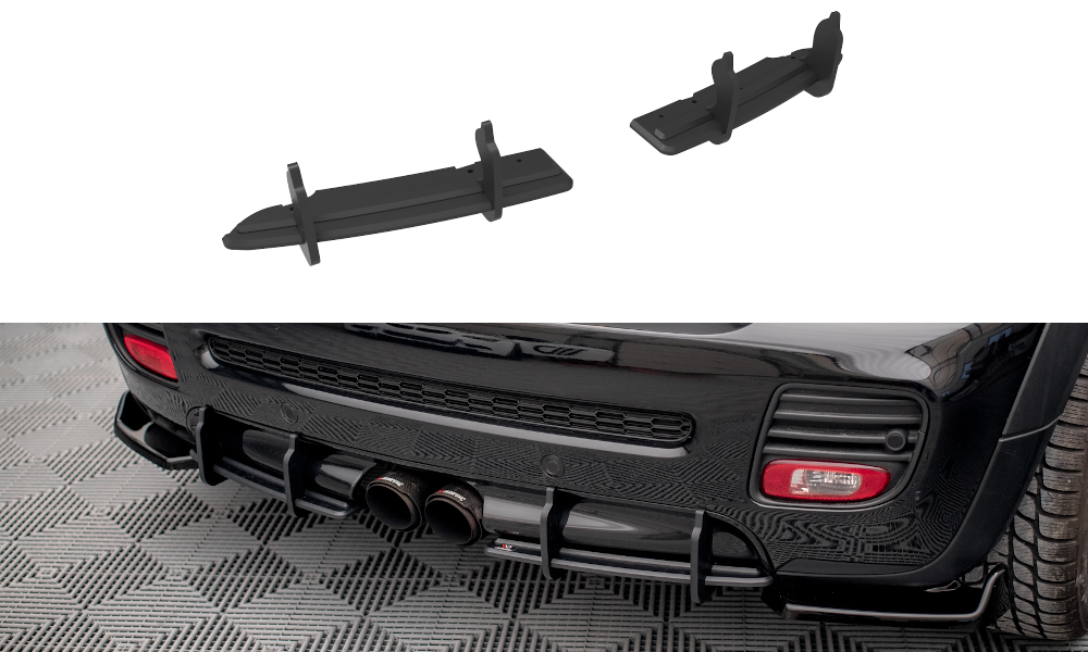 Street Pro Heckschürze Heck Ansatz Diffusor passend für Mini Cooper John Cooper Works R56 schwarz-rot