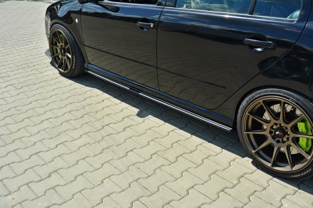 Street+ Seitenschweller Leisten passend für Skoda Fabia RS Mk1 schwarz Hochglanz