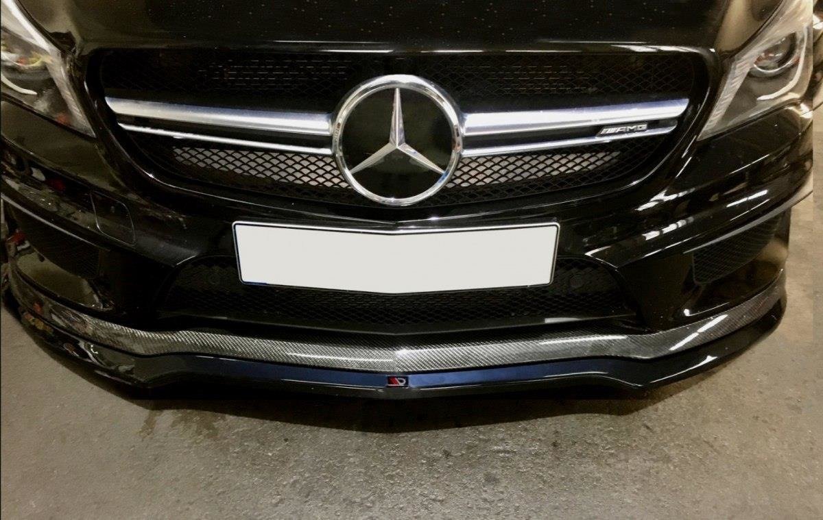 Street+ Spoilerlippe Front Ansatz V.1 passend für Mercedes CLA 45 AMG C117 vor FL schwarz Hochglanz