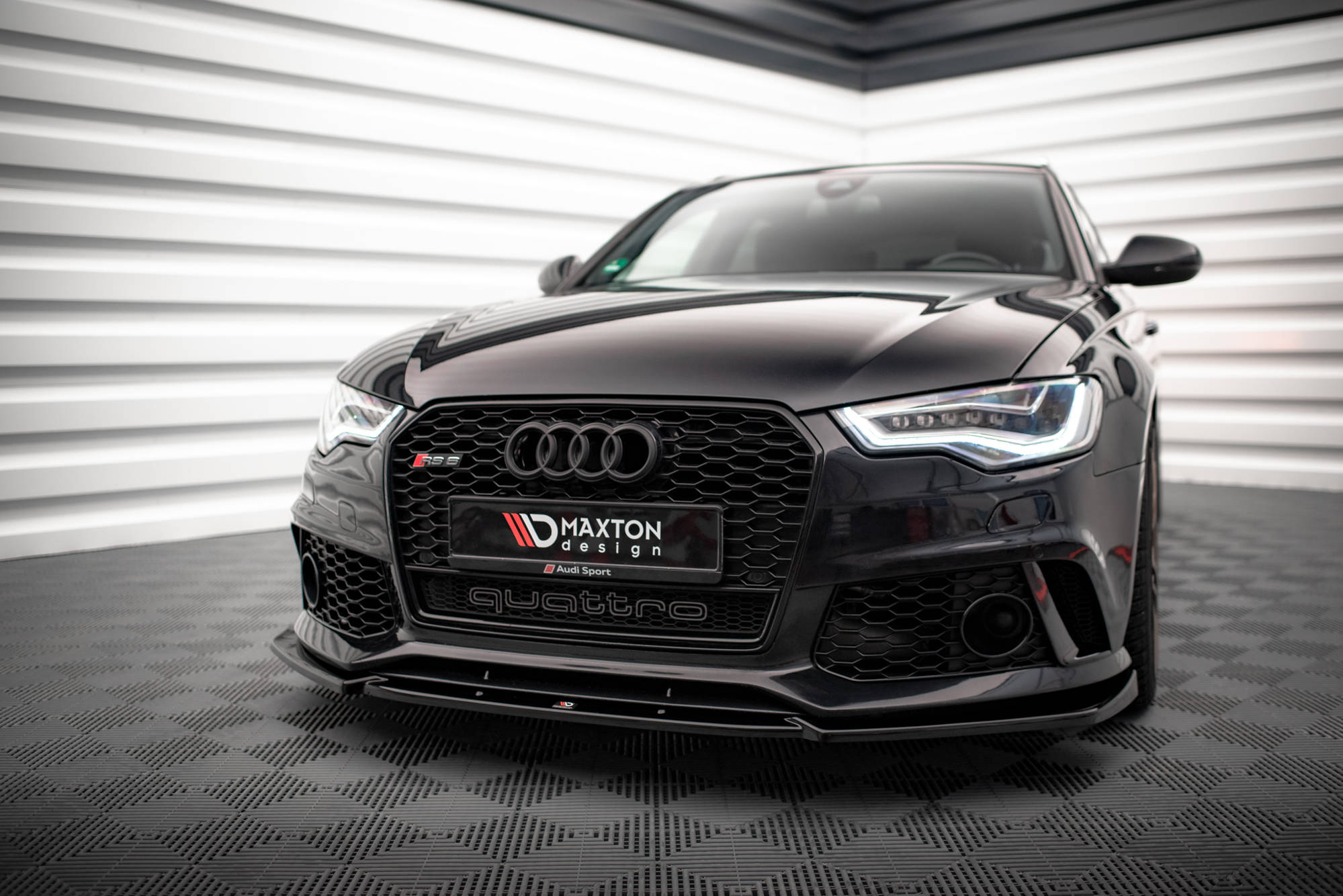 Street+ Spoilerlippe Front Ansatz passend für Audi A6 RS6 Look C7 schwarz Hochglanz