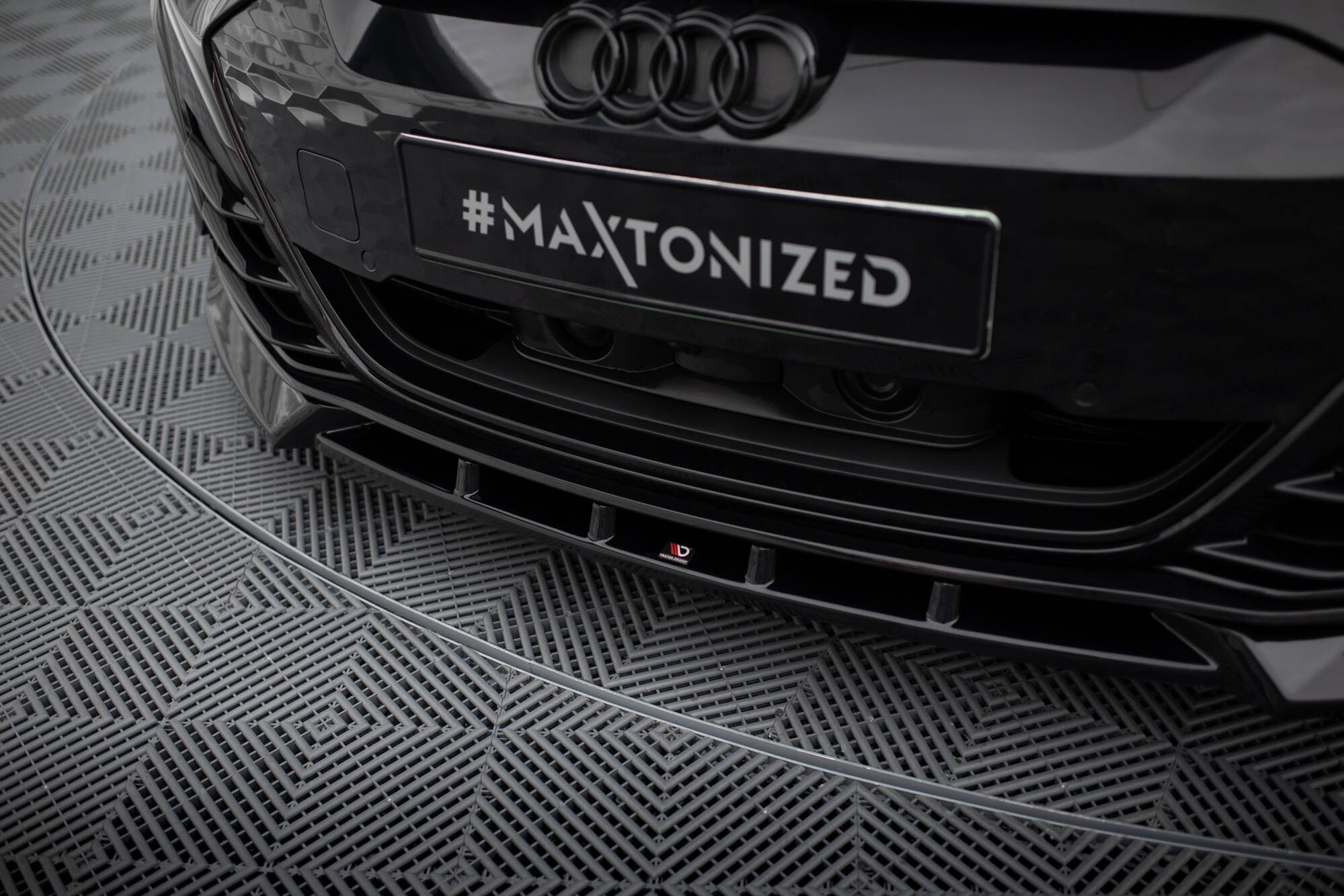 Street+ Spoilerlippe Front Ansatz V.1 passend für Audi e-Tron GT / RS GT Mk1 schwarz Hochglanz