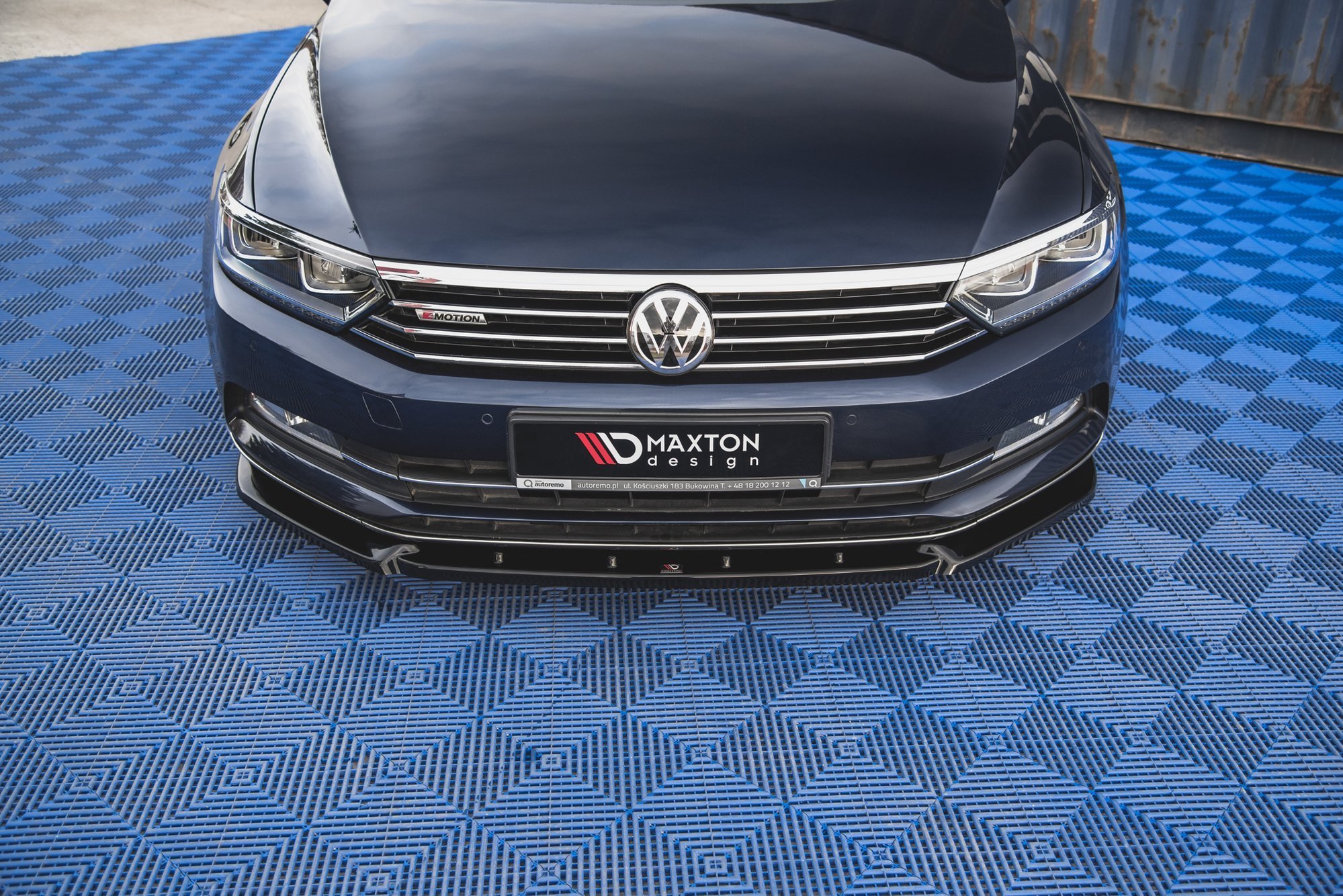Street+ Spoilerlippe Front Ansatz V.2 passend für VW Passat B8 schwarz Hochglanz