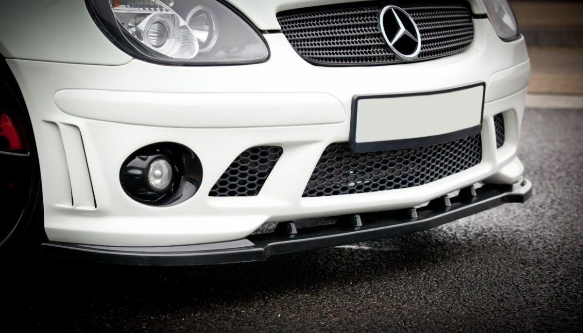 Street+ Spoilerlippe Front Ansatz passend für Mercedes SLK R170 für AMG 204 Stoßstange schwarz Hochglanz
