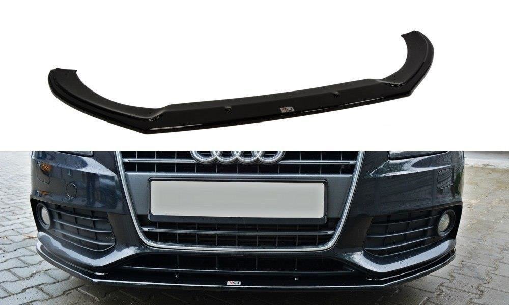 Street+ Spoilerlippe Front Ansatz V.2 passend für Audi A4 Limousine / Avant B8 schwarz Hochglanz