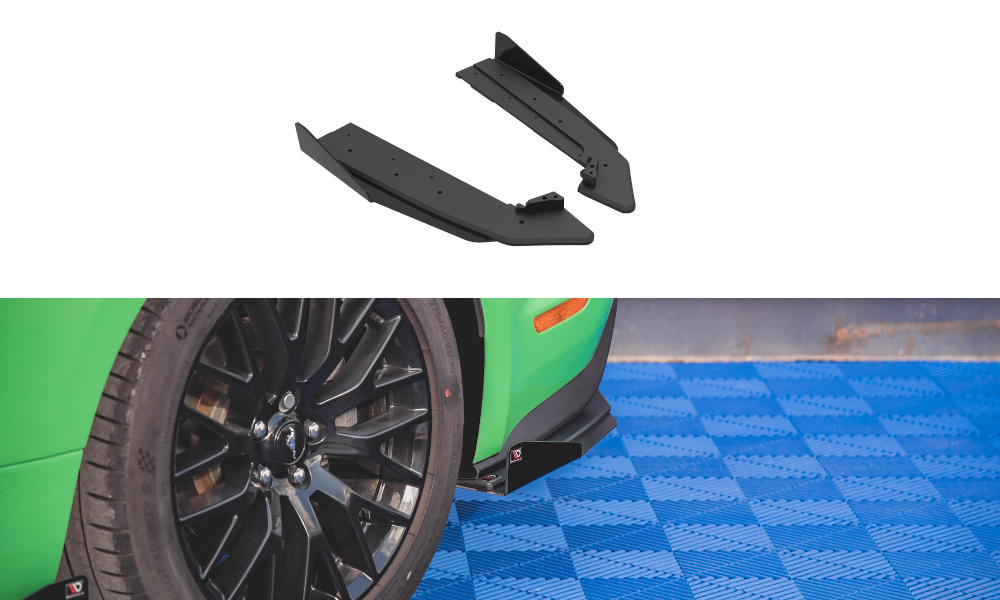 Street Pro Heck Ansatz Flaps V.1 passend für Ford Mustang GT Mk6 FL rot+ Hochglanz Flaps