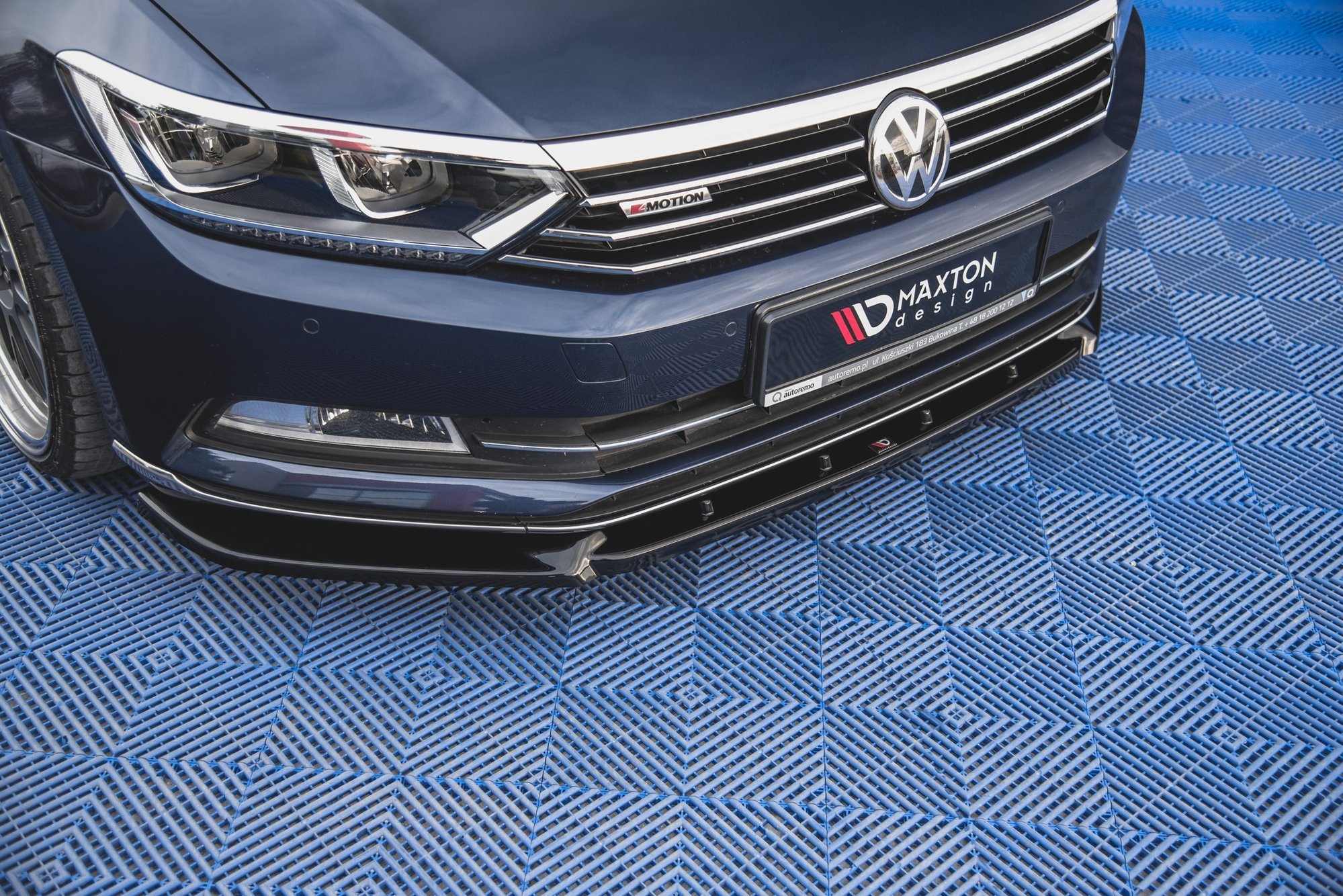 Street+ Spoilerlippe Front Ansatz V.2 passend für VW Passat B8 schwarz Hochglanz