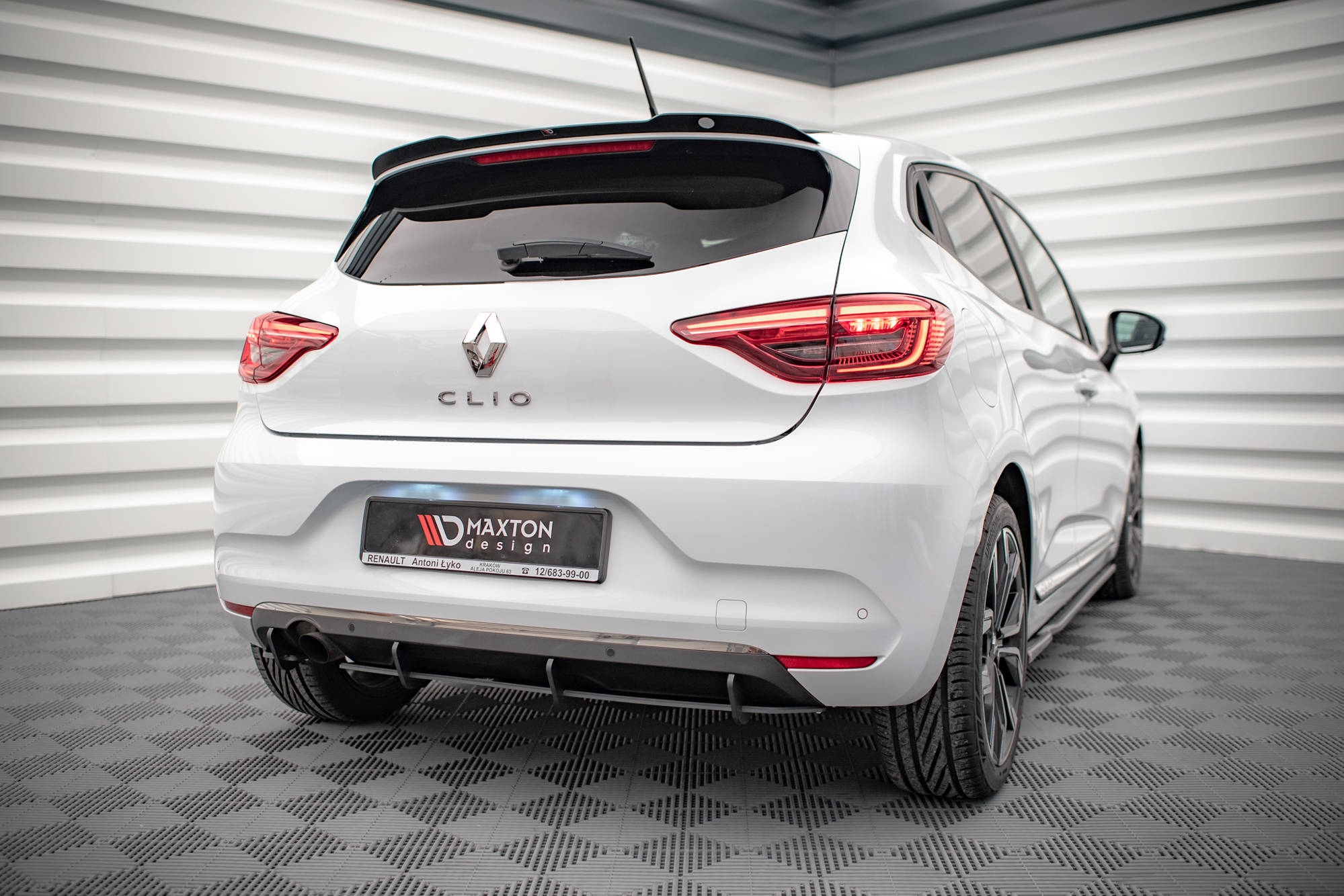 Heck Spoiler Aufsatz Abrisskante passend für Renault Clio Mk5 schwarz Hochglanz