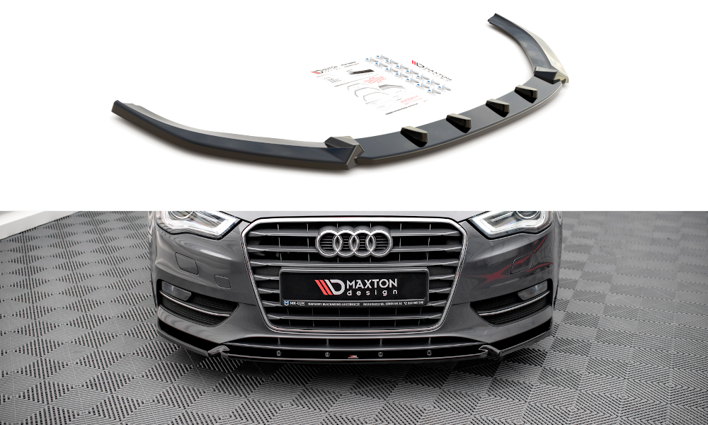 Street+ Spoilerlippe Front Ansatz passend für Audi A3 Sportback 8V schwarz Hochglanz