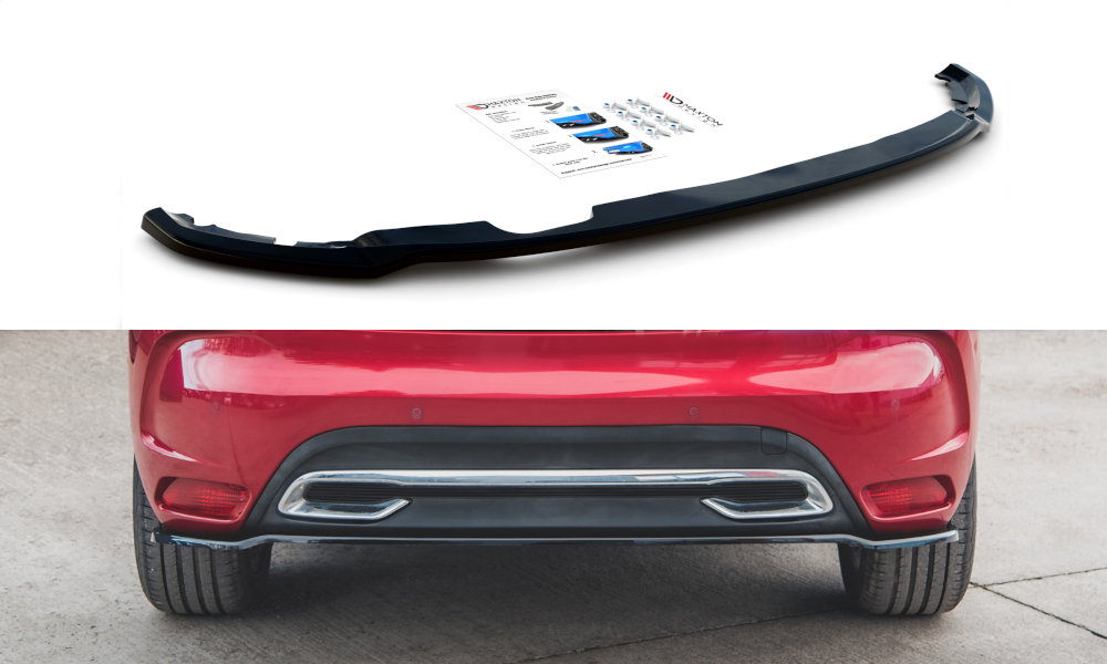 Street+ Mittlerer Diffusor Heck Ansatz passend für Citroen DS4 schwarz Hochglanz