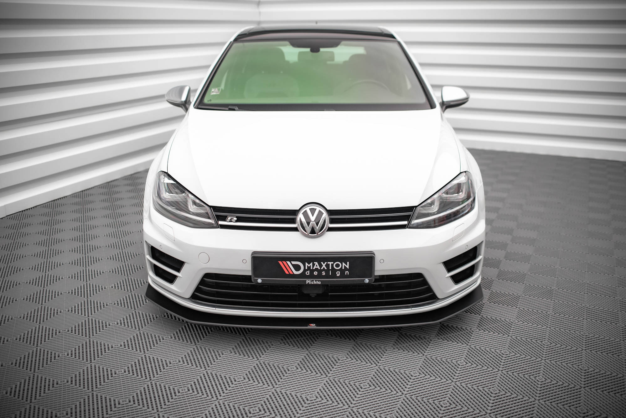 Street Pro Spoilerlippe Front Ansatz V.2 passend für VW Golf R Mk7 rot