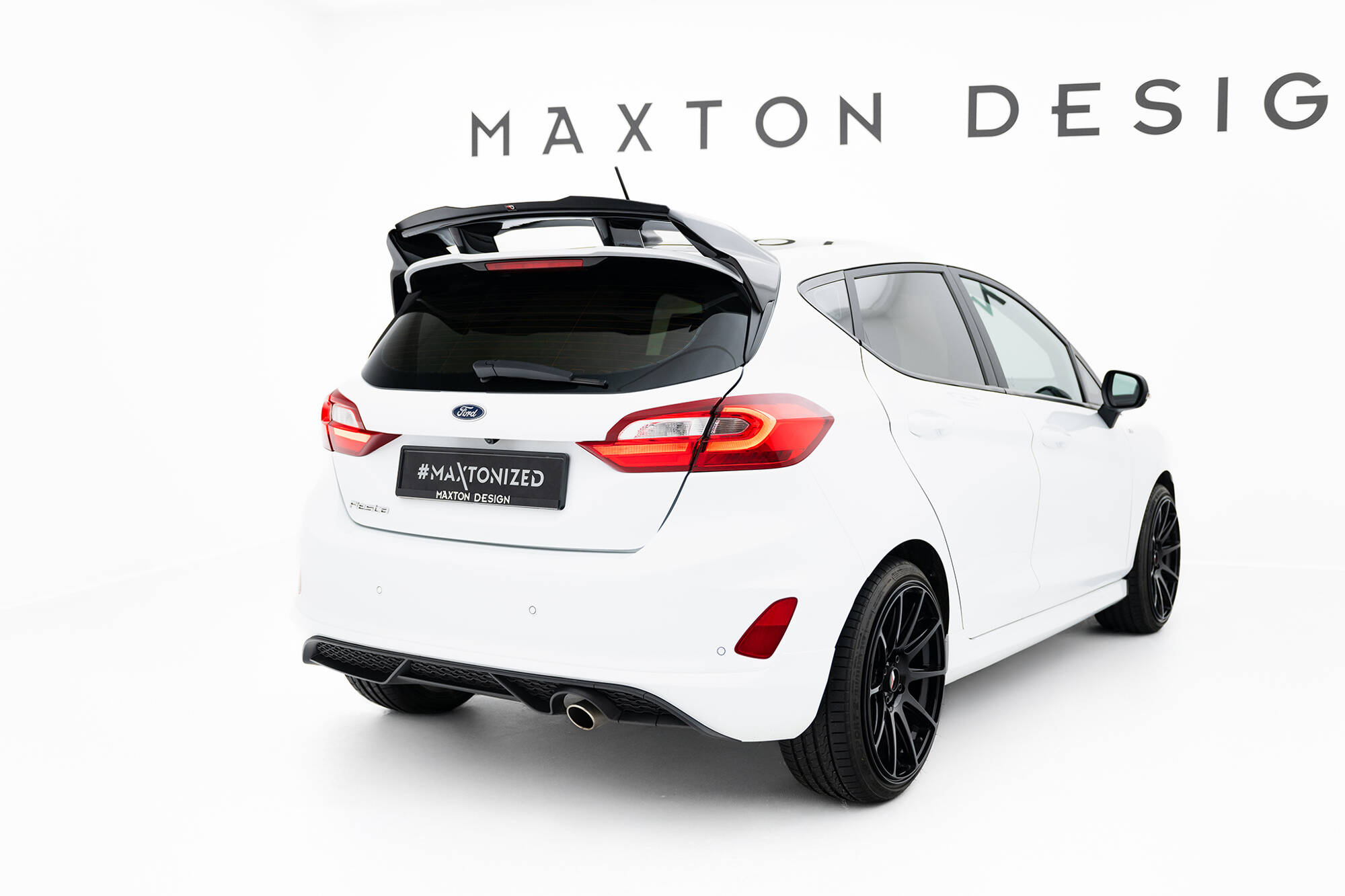 Heck Spoiler Aufsatz Abrisskante passend für Ford Fiesta ST / ST-Line Mk8 / Mk8 FL passend für Spoiler FO-FI-8-ST-FH1FP schwarz Hochglanz