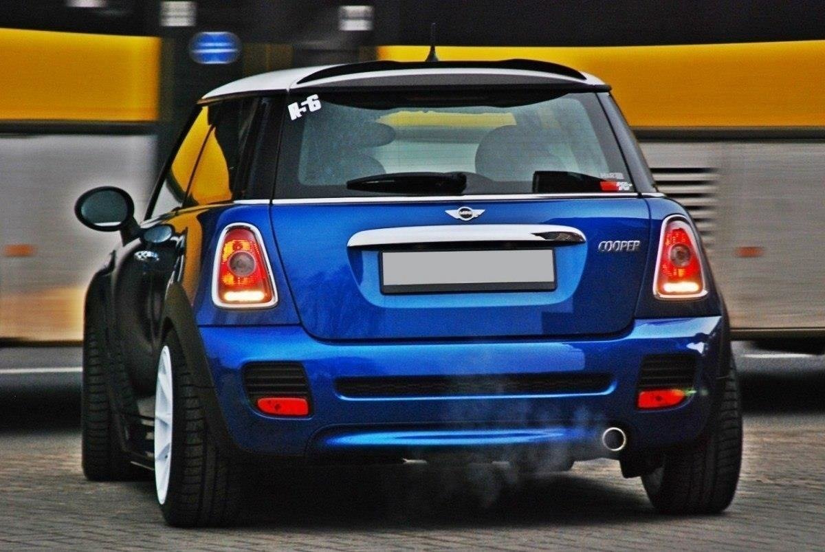 Heck Spoiler Aufsatz Abrisskante V.1 passend für Mini Cooper R56 schwarz Hochglanz