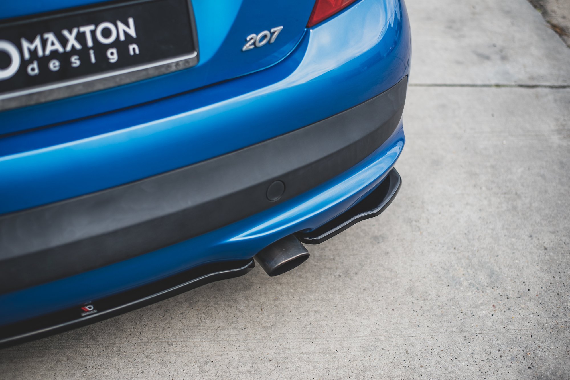 Heck Ansatz Flaps Diffusor für Peugeot 207 Sport schwarz Hochglanz